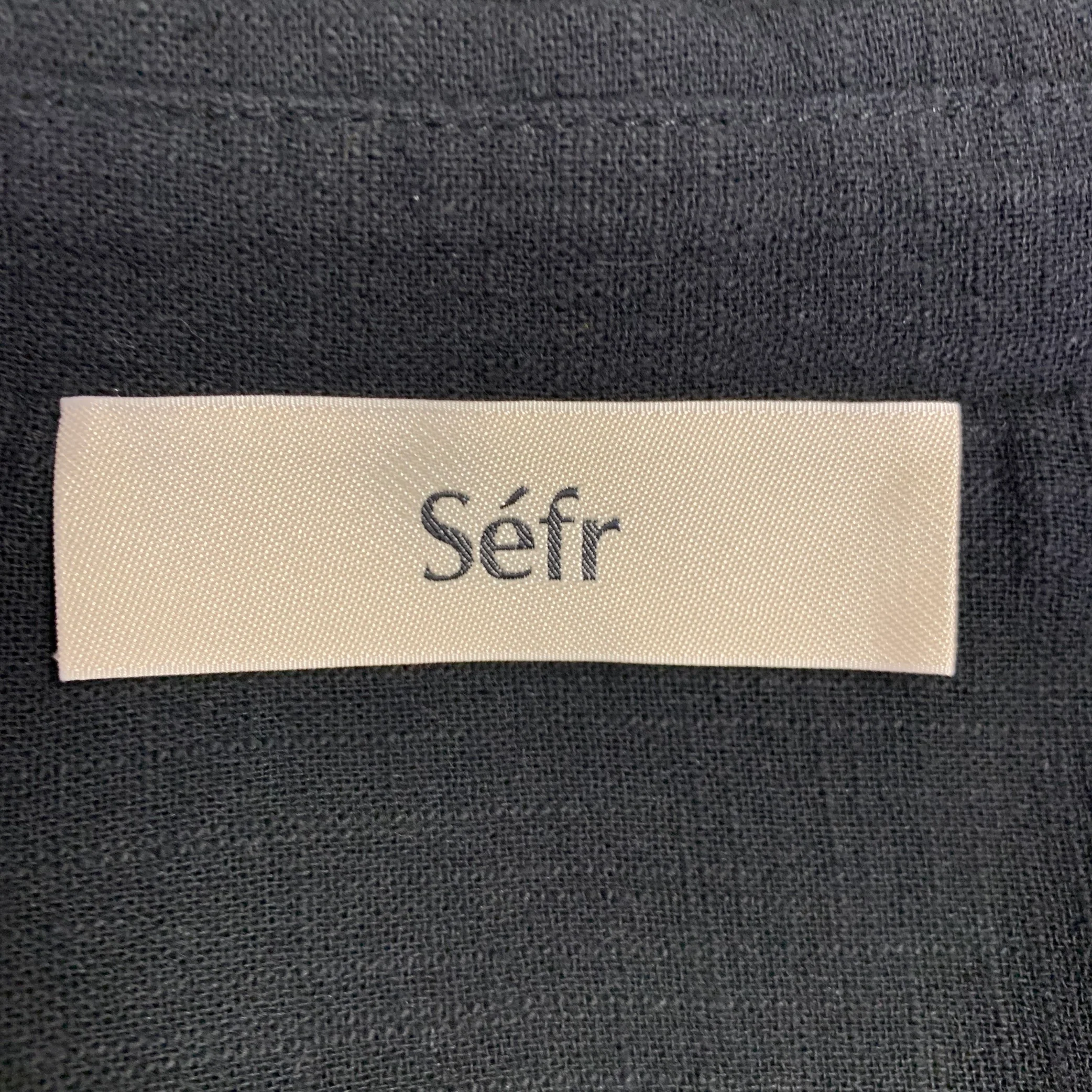 SEFR Size XL Black Cotton Blend Button Up Long Sleeve Shirt - Image 4