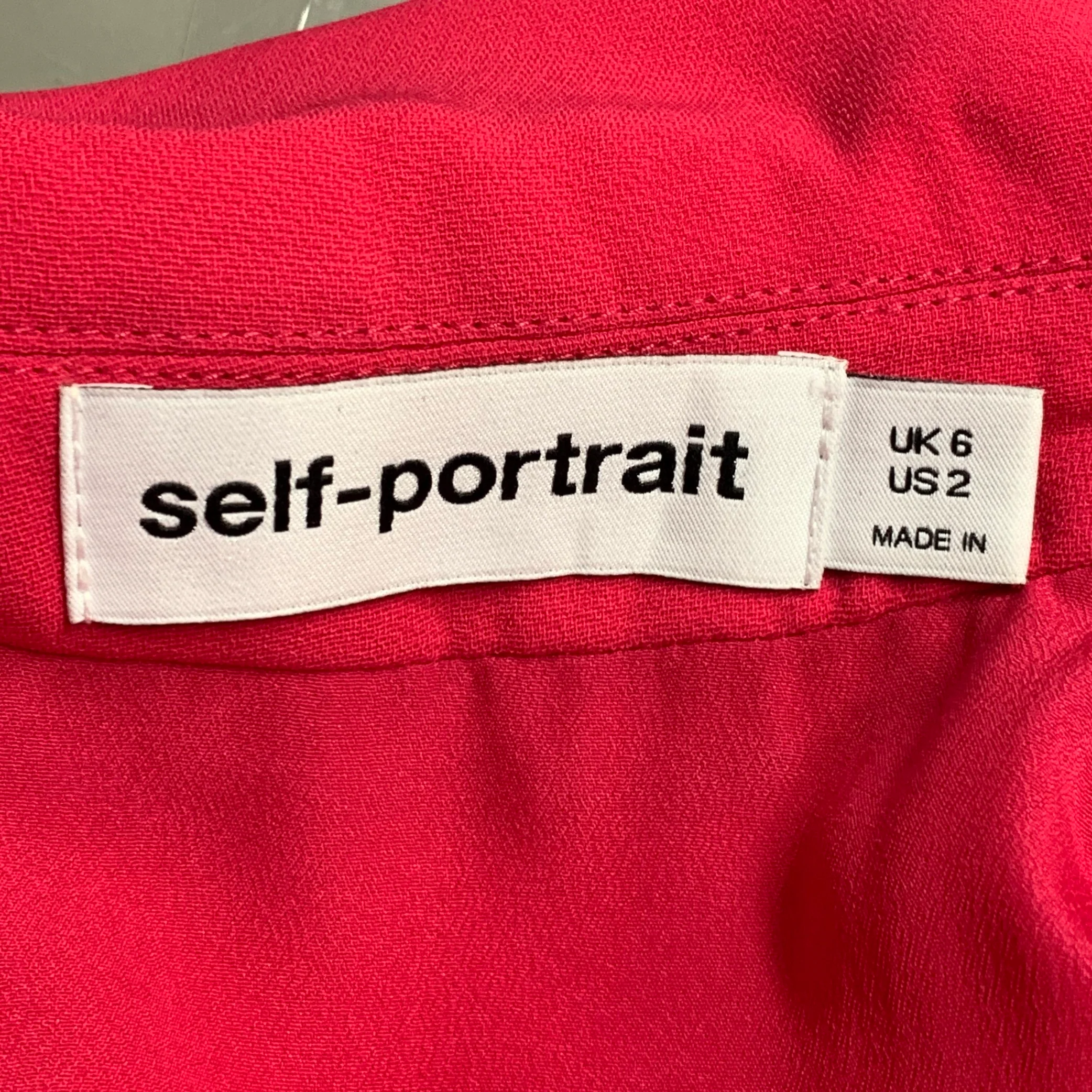 SELF-PORTRAIT AW23 Size 2 Pink Magenta Polyester Blend Lace Shirt Dress - Image 4