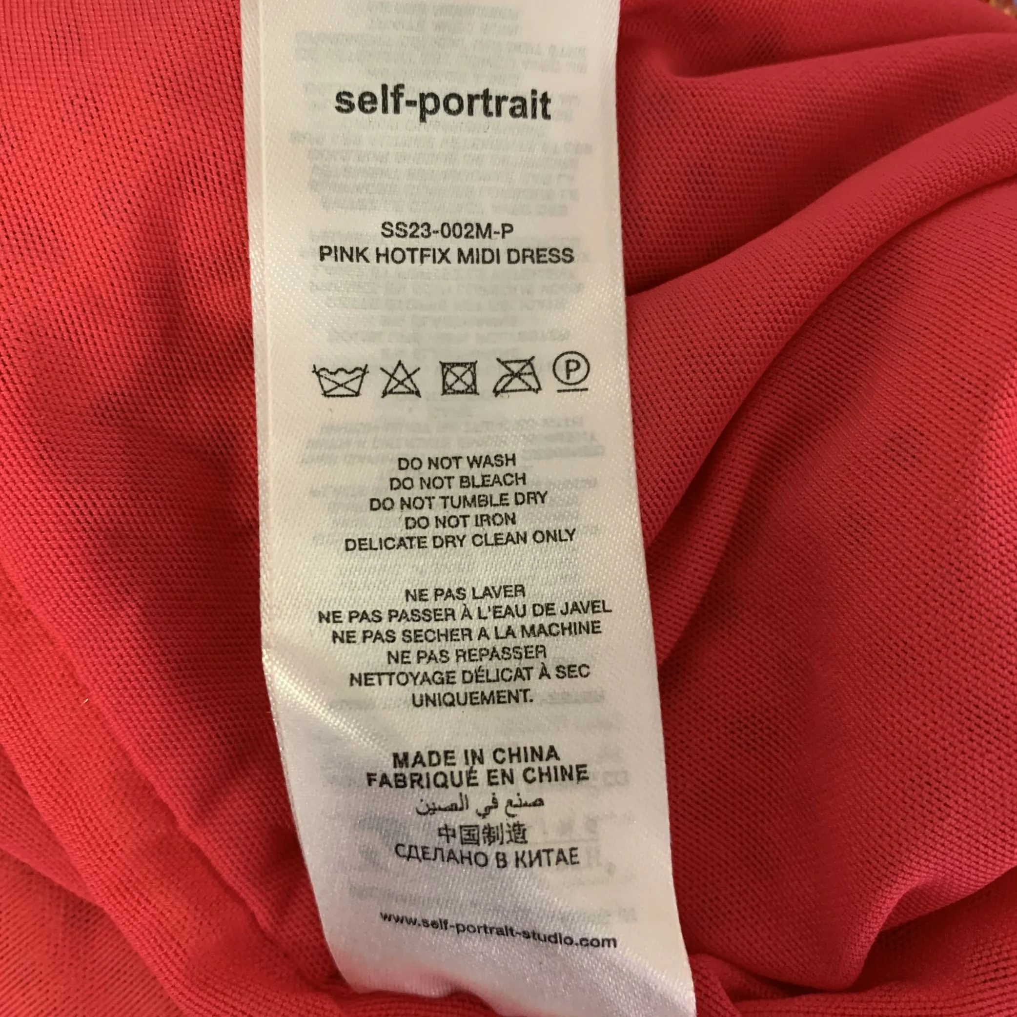 SELF-PORTRAIT Size 0 Orange Pink Polyester Blend ss23-002m-p Ombre Midi Dress - Image 9