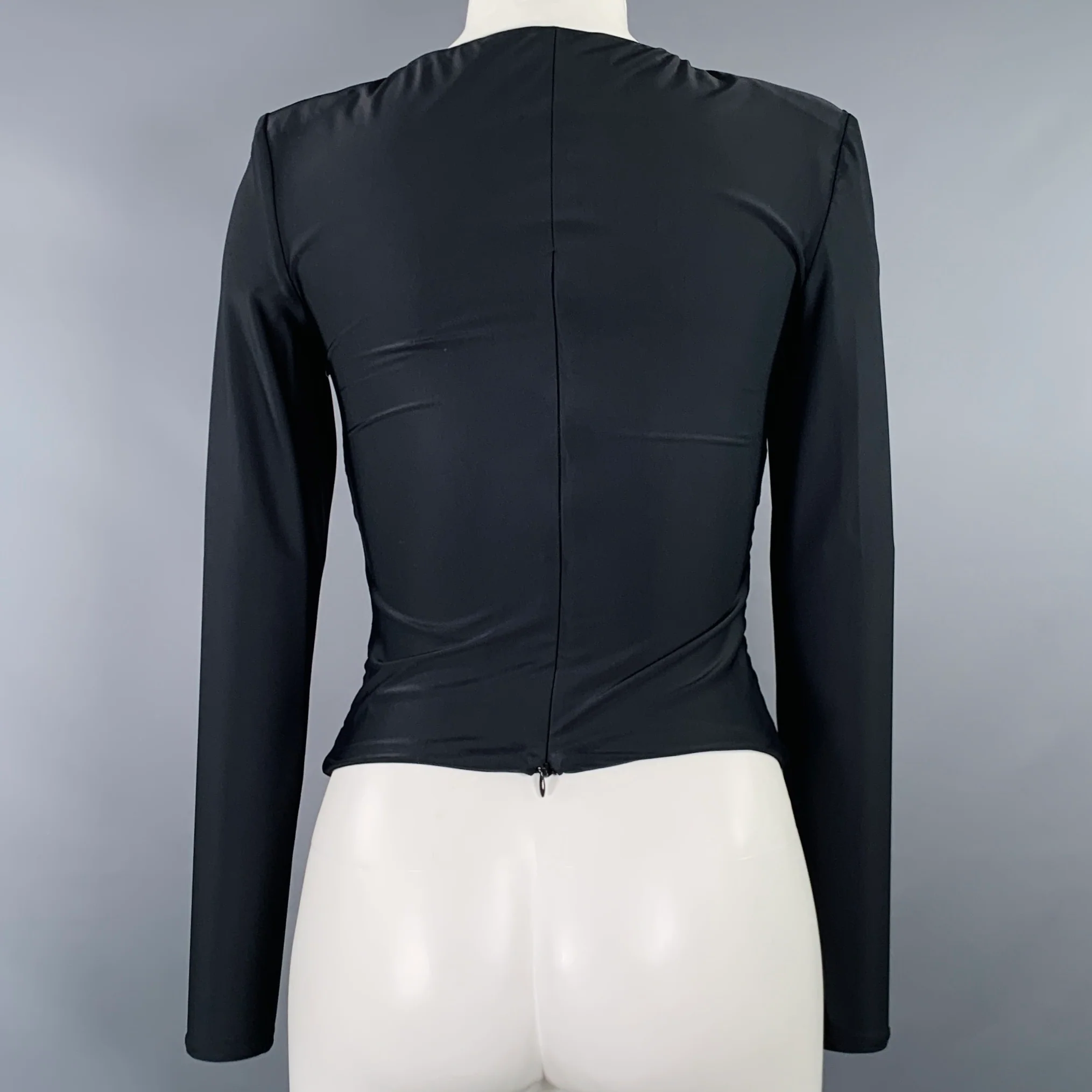 SELF-PORTRAIT Size 4 Black Polyamide Blend Cutout Dress Top - Image 3