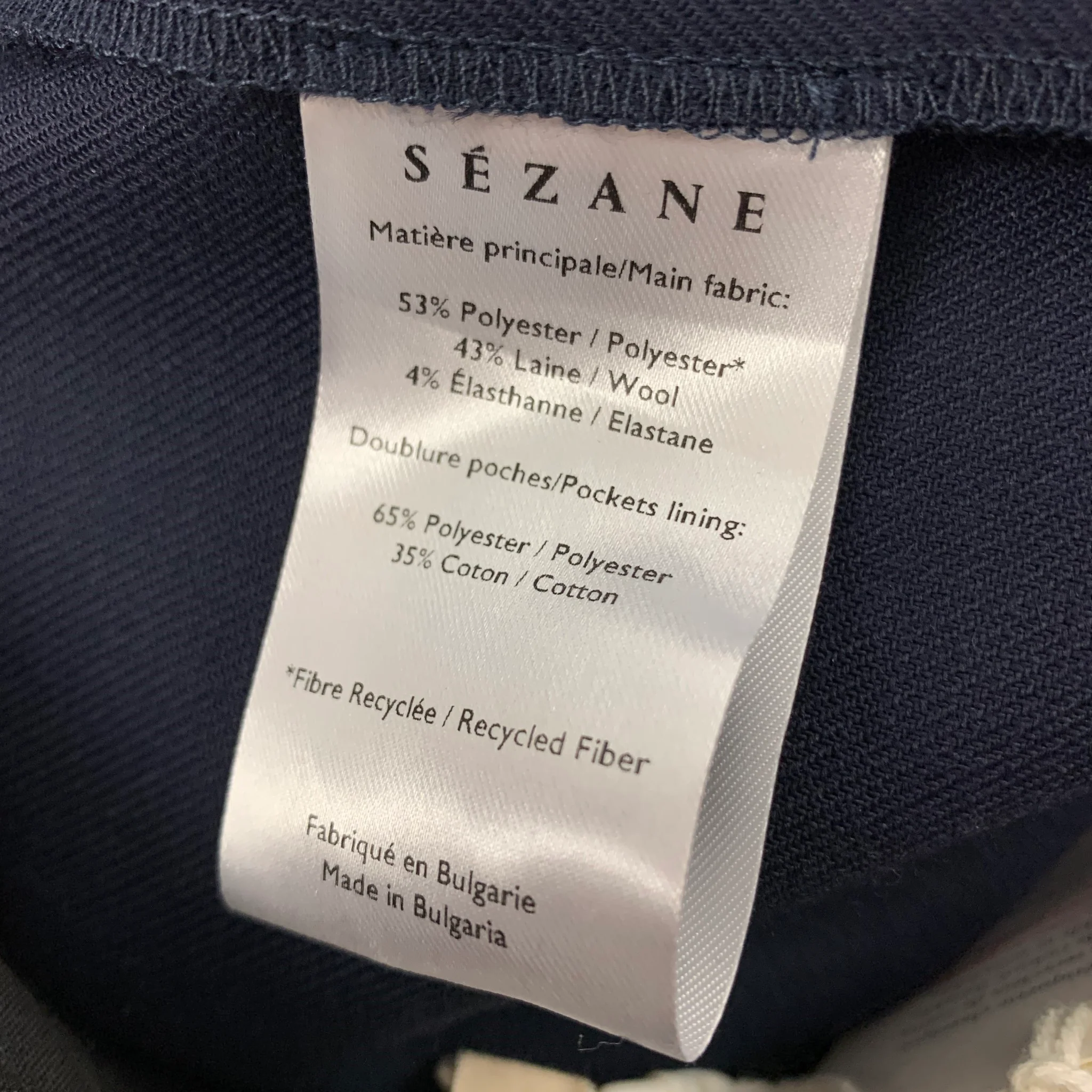 SEZANE Size 2 Navy Polyester Blend High Waisted Dress Pants - Image 3
