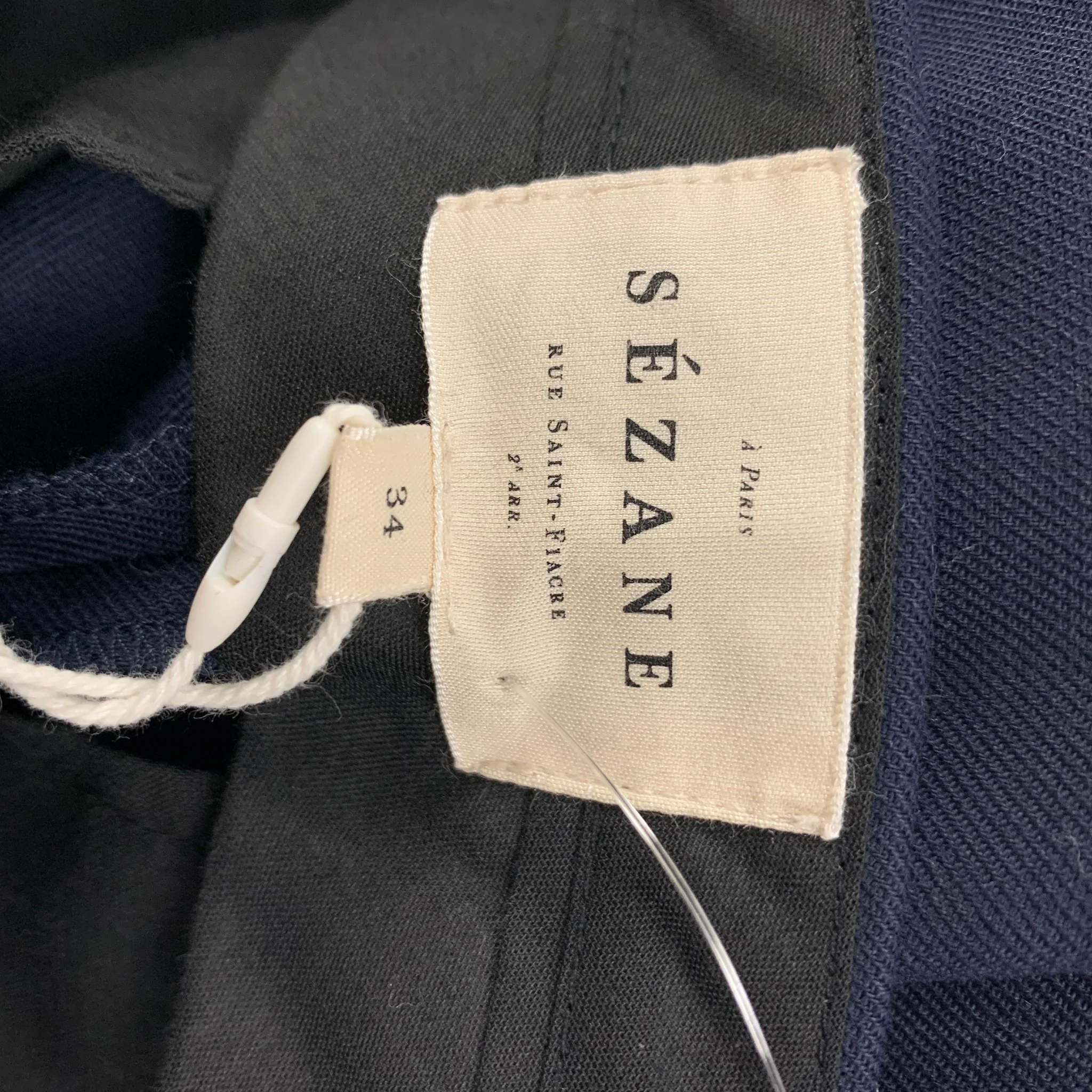 SEZANE Size 2 Navy Polyester Blend High Waisted Dress Pants - Image 4