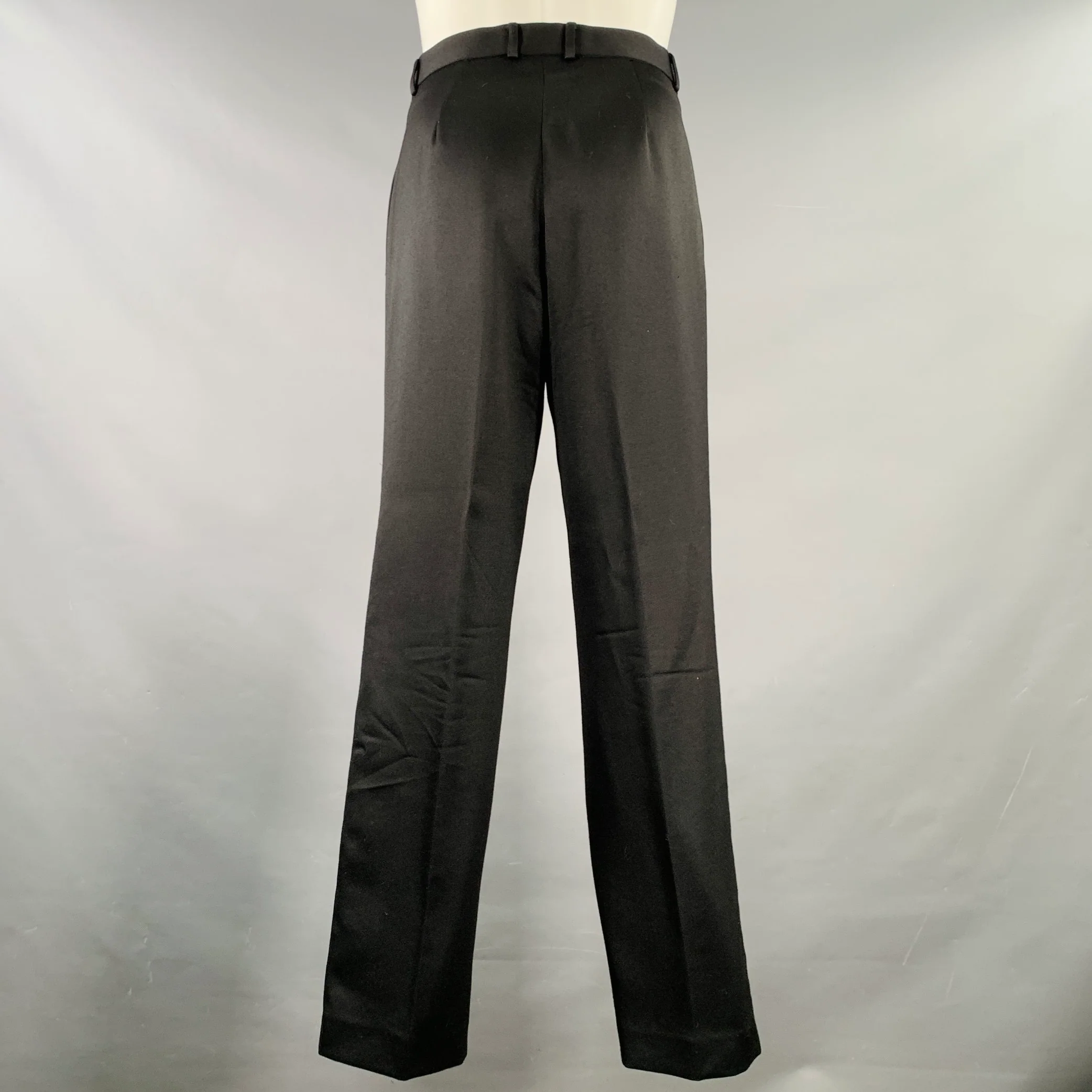 SHANGHAI TANG Size 40 Black Wool Mandarin Collar Suit - Image 5