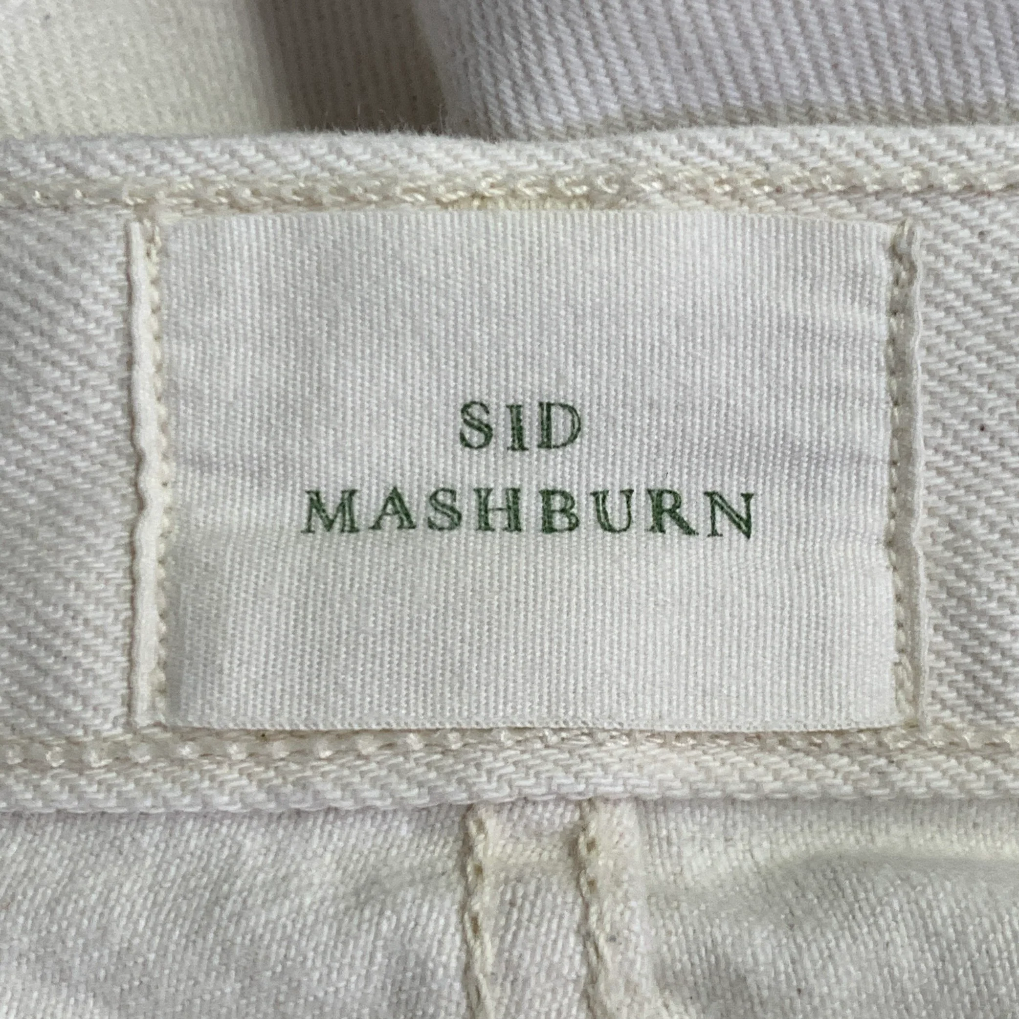 SID MASHBURN Size 32 Cream Twill Cotton Slim Tapered Button Fly Jeans - Image 4