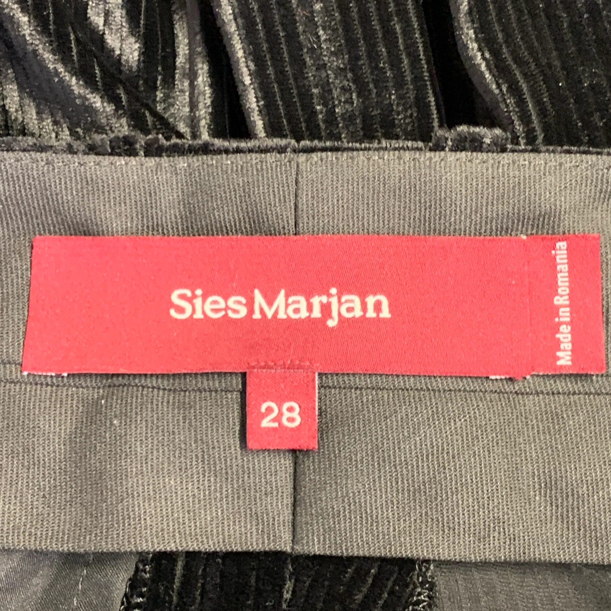 SIES MARJAN Size 28 Black Corduroy Silk Cotton Flat Front Casual Pants - Image 4
