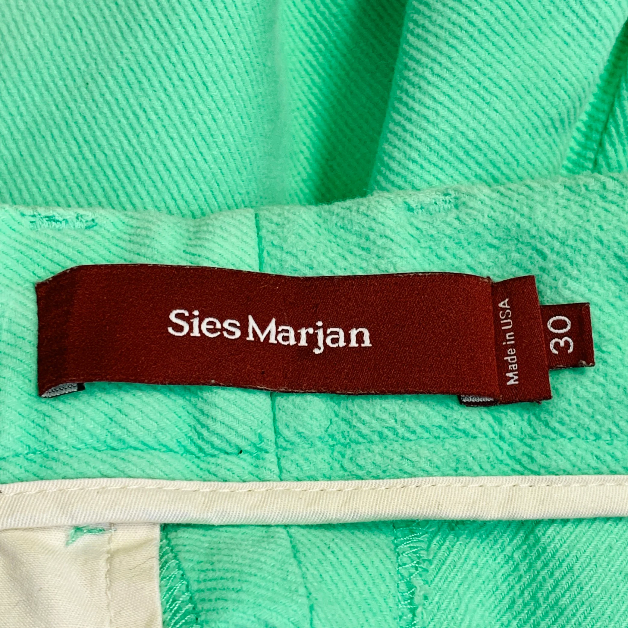 SIES MARJAN Size 30 Green Mint Twill Cotton Velvet Straight Casual Pants - Image 8