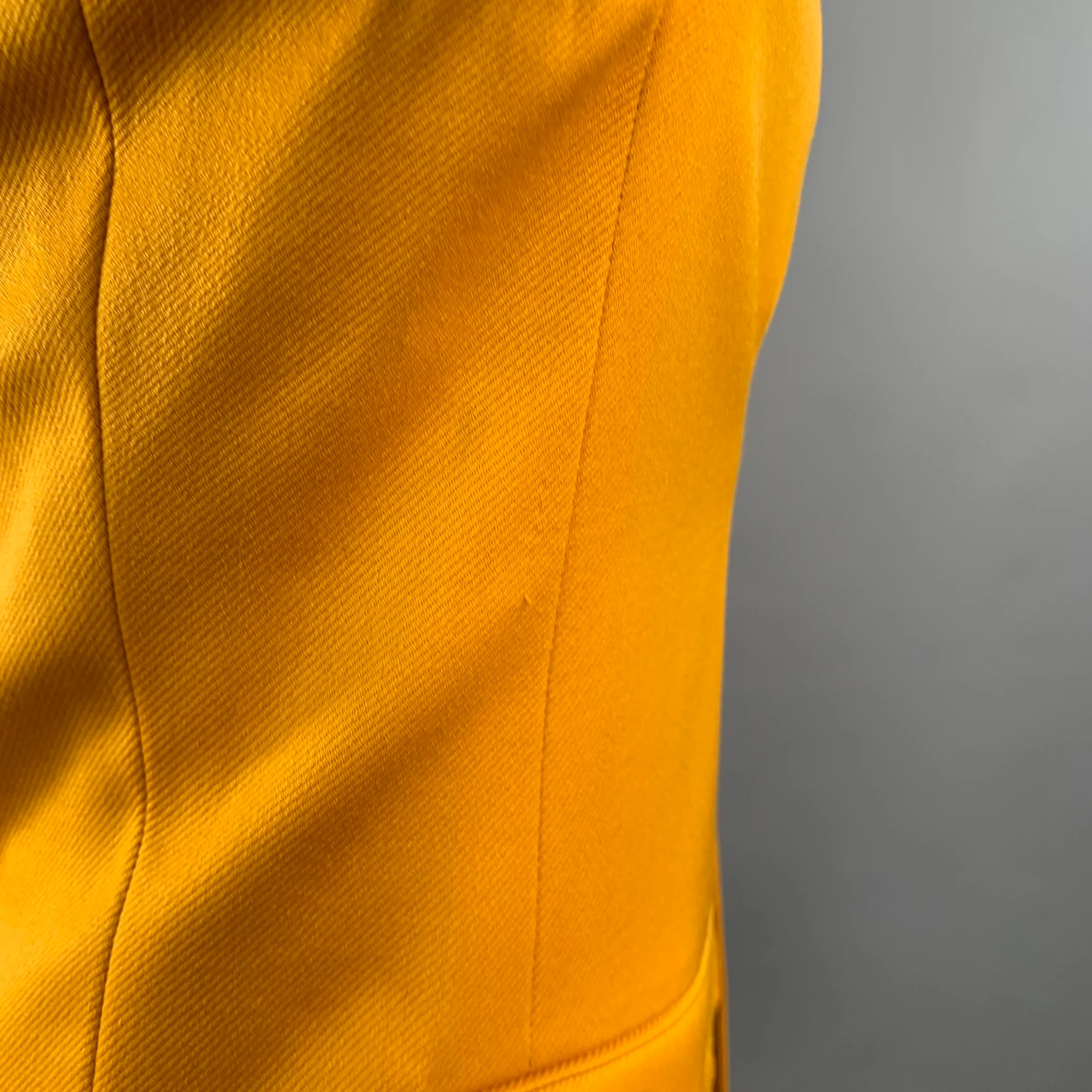 SIES MARJAN Size 36 Mustard Yellow Twill Virgin Wool Contrast Stitch Sport Coat - Image 6