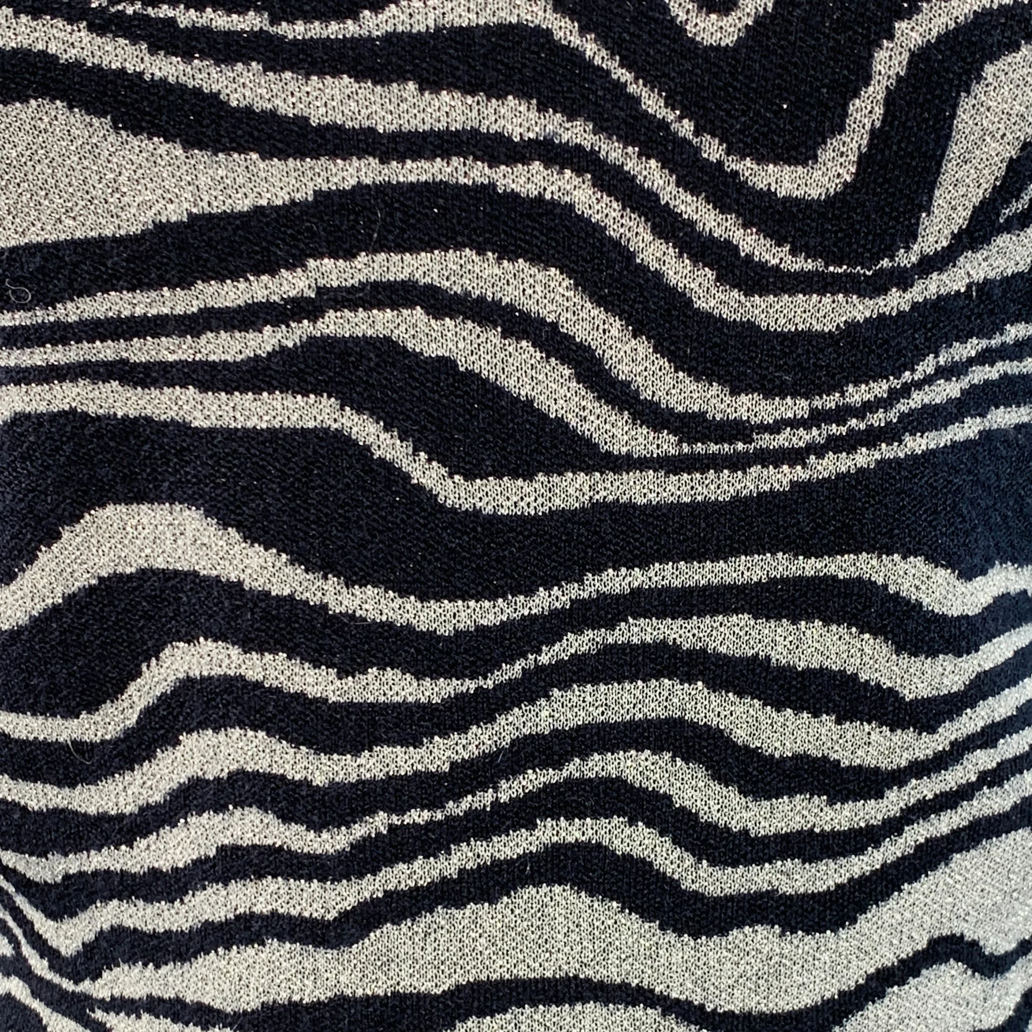 SIES MARJAN Size L Silver Navy Cashmere Blend Marbled Turtleneck Pullover - Image 2