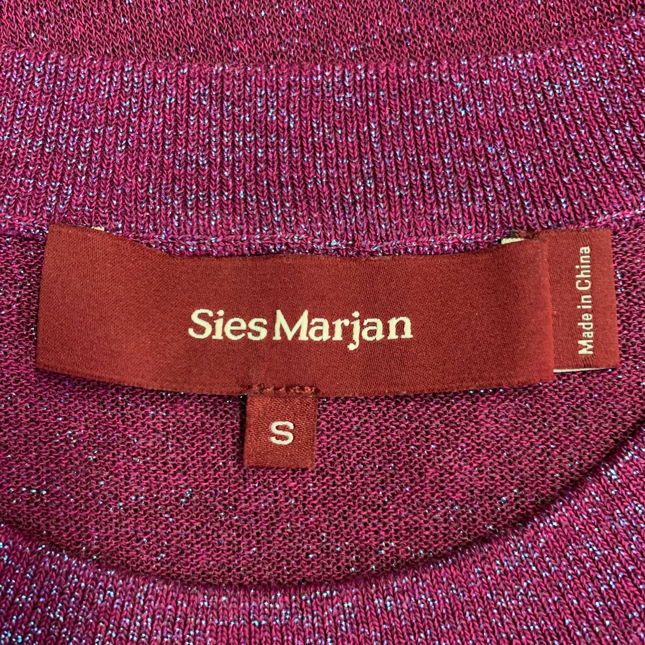 SIES MARJAN Size S Magenta Viscose Blend Metallic Crew Neck Pullover - Image 9