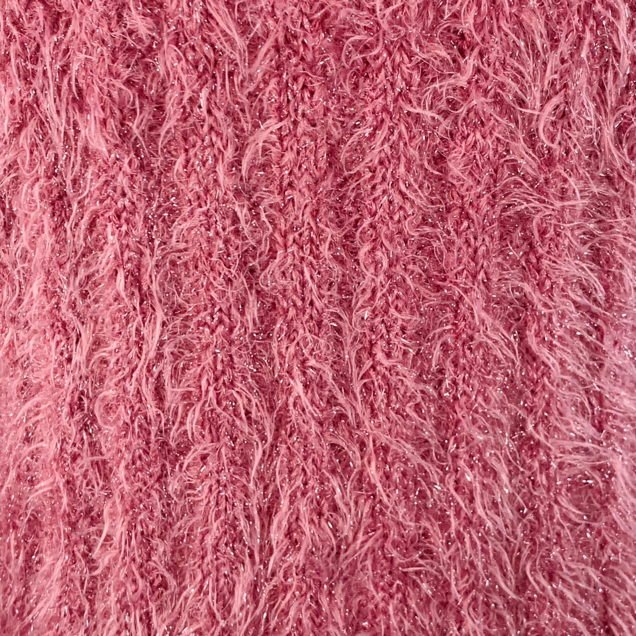 SIES MARJAN Size S Shaggy Metallic Pink Polyamide Blend Crew Neck Pullover - Image 2