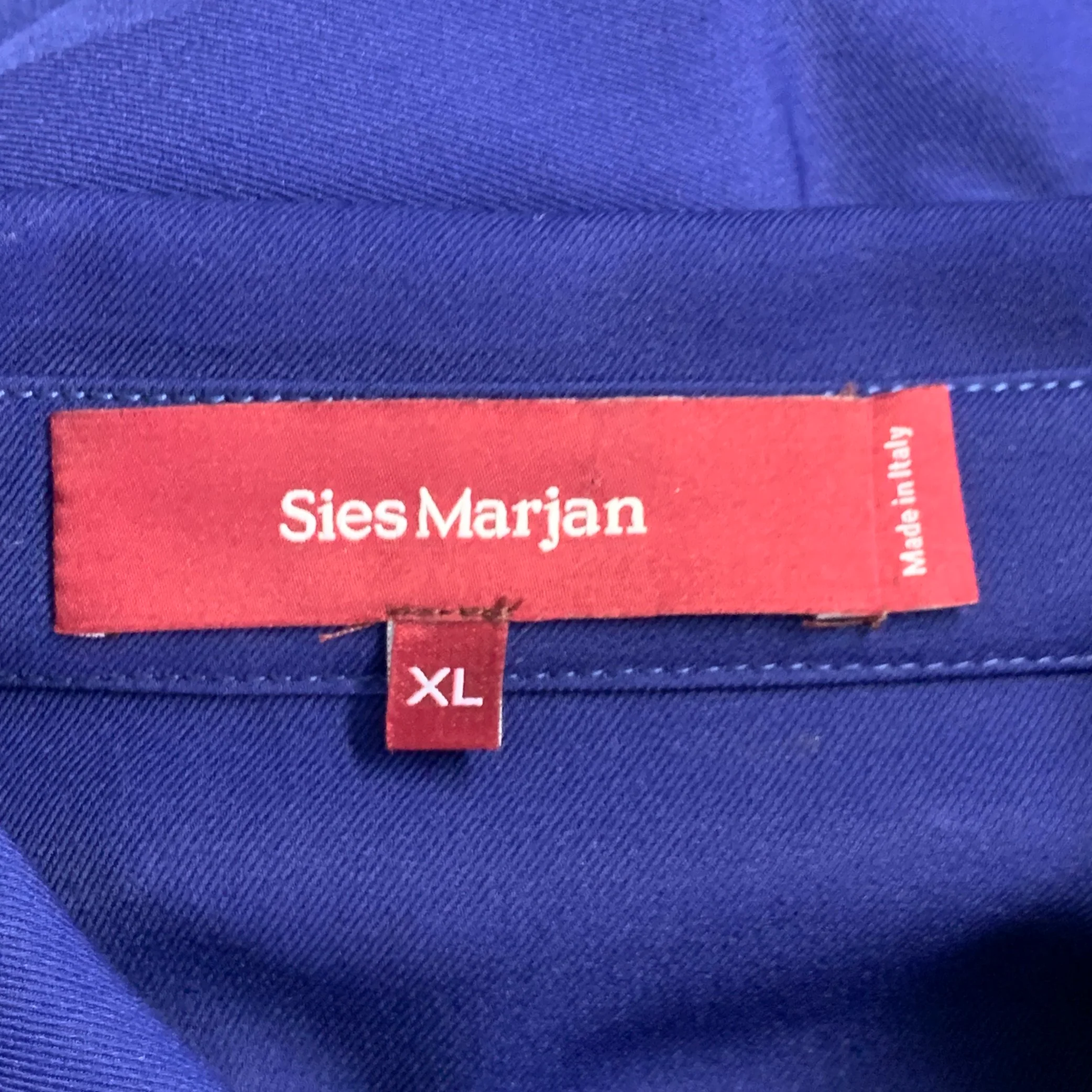 SIES MARJAN Size XL Blue Polyester Twill Patch Pockets Long Sleeve Shirt - Image 5