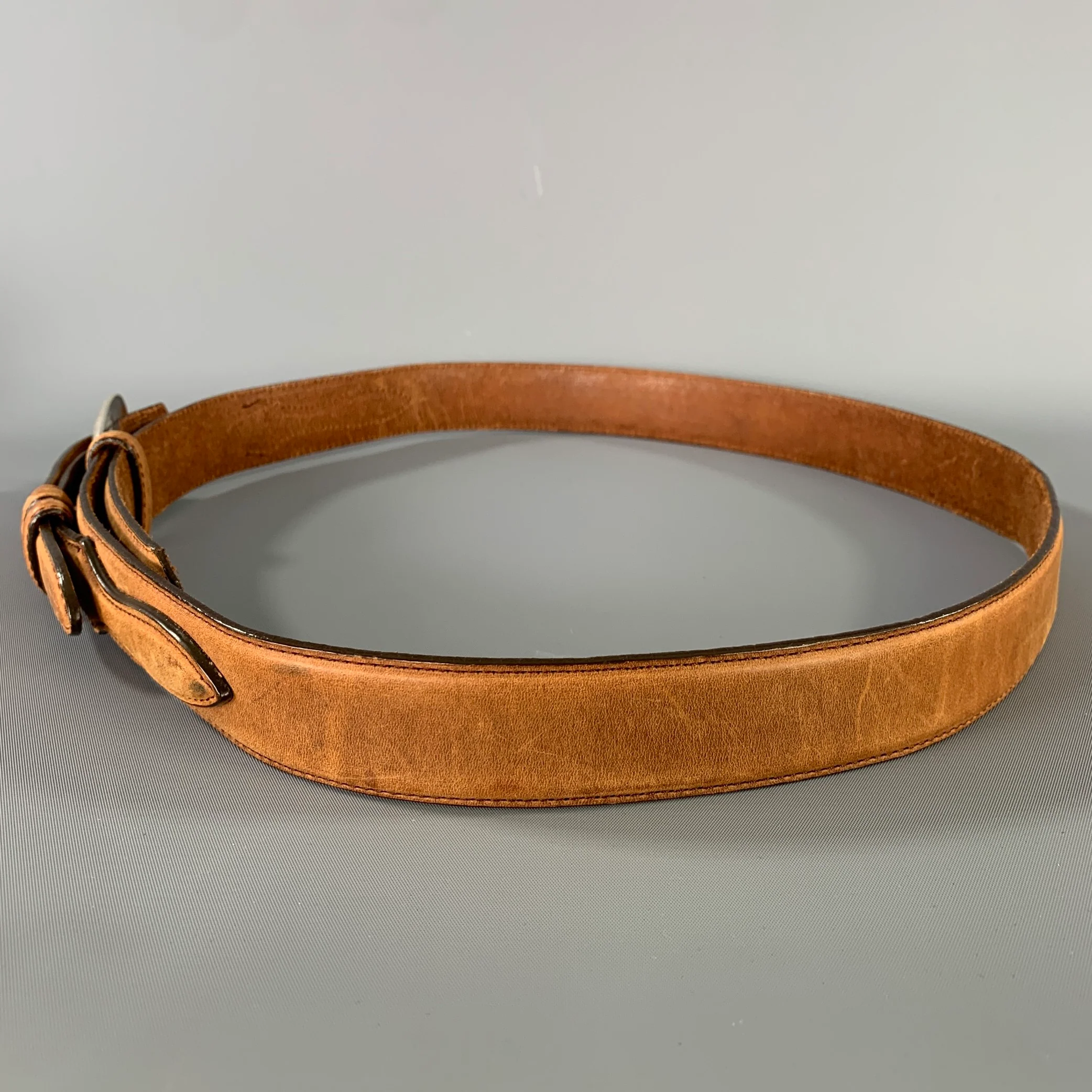 SILVER CREEK Size 38 Tan Leather Belt - Image 5