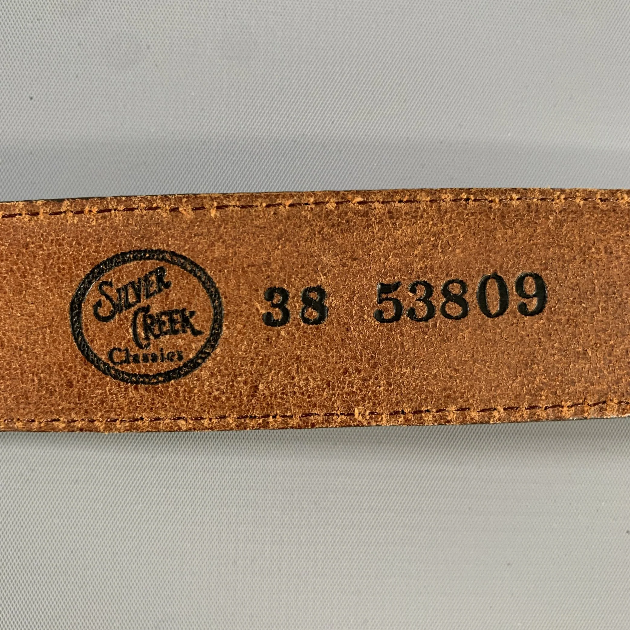 SILVER CREEK Size 38 Tan Leather Belt - Image 8