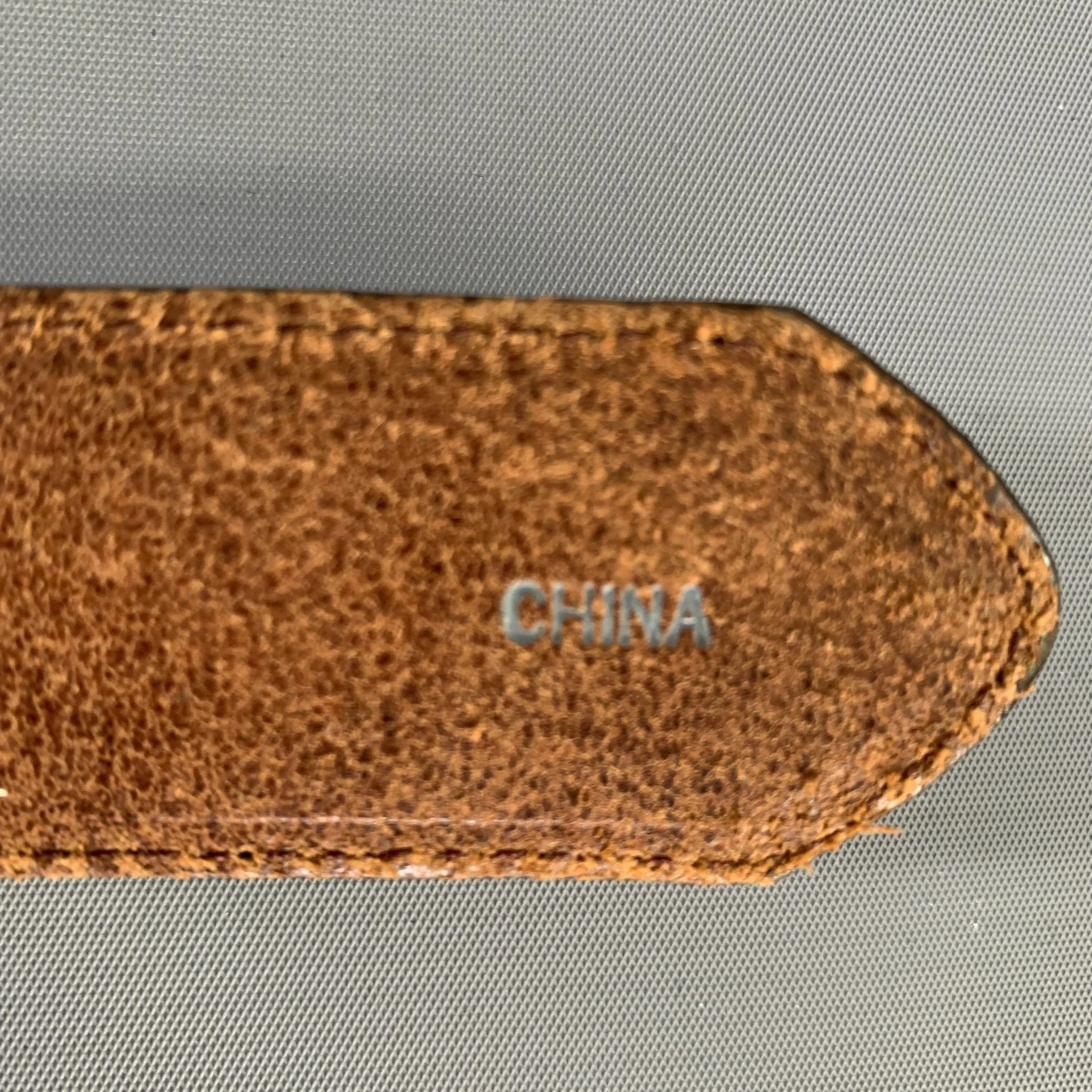 SILVER CREEK Size 38 Tan Leather Belt - Image 9