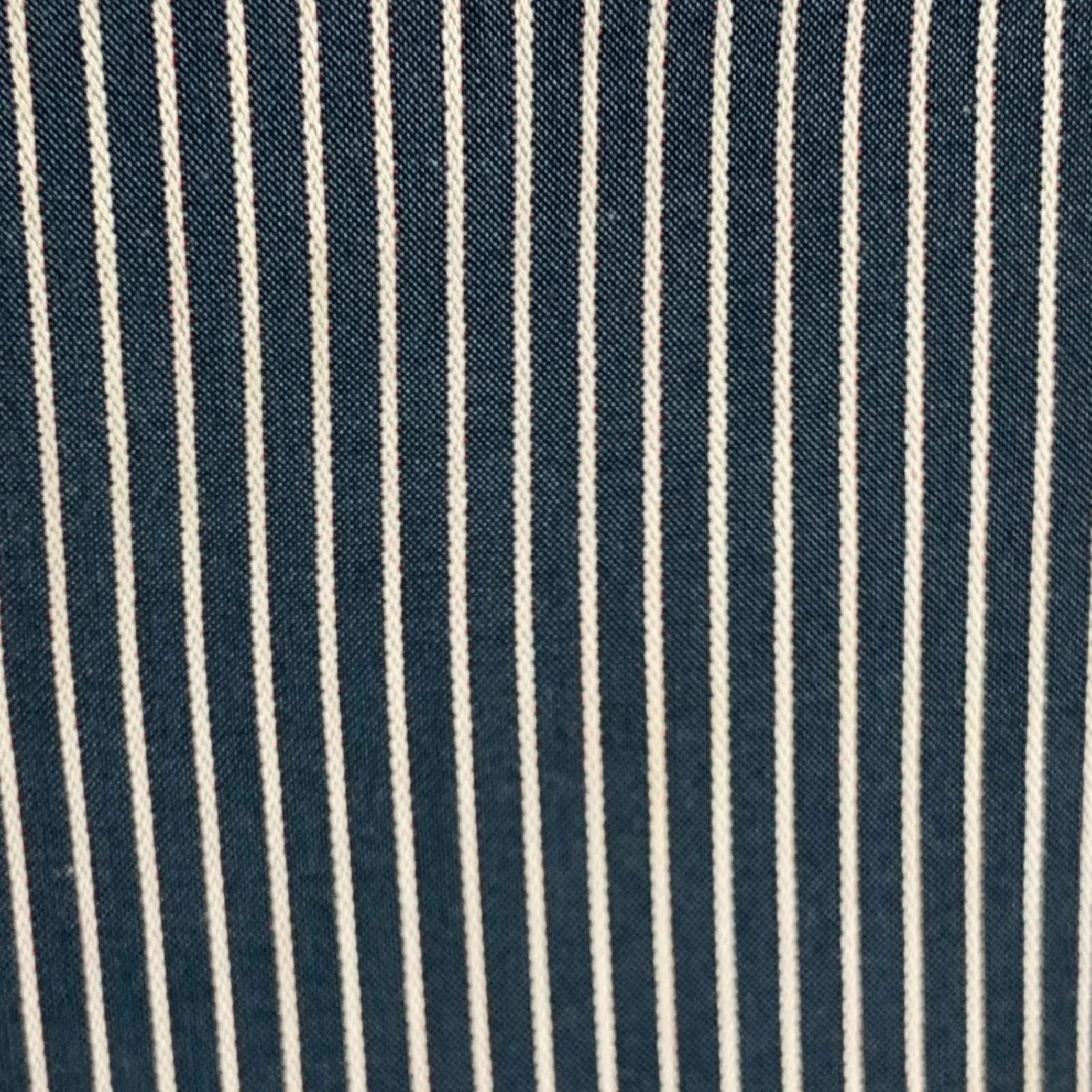 SIMON CARTER Size 38 Navy White Stripe Cotton Notch Lapel Sport Coat - Image 2