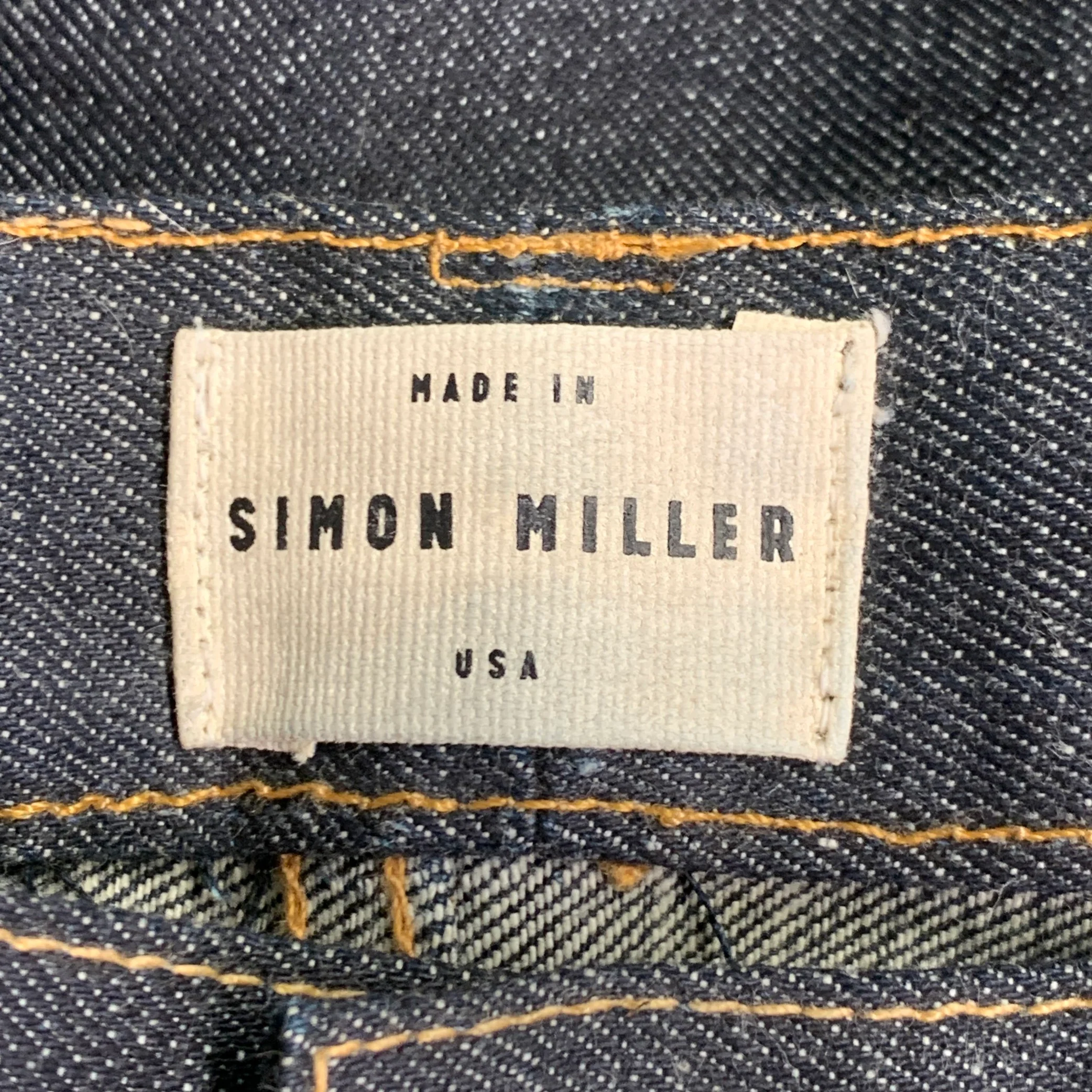 SIMON MILLER Size 32 Indio Indigo Contrast Stitch Selvedge Denim Slim Jeans - Image 6