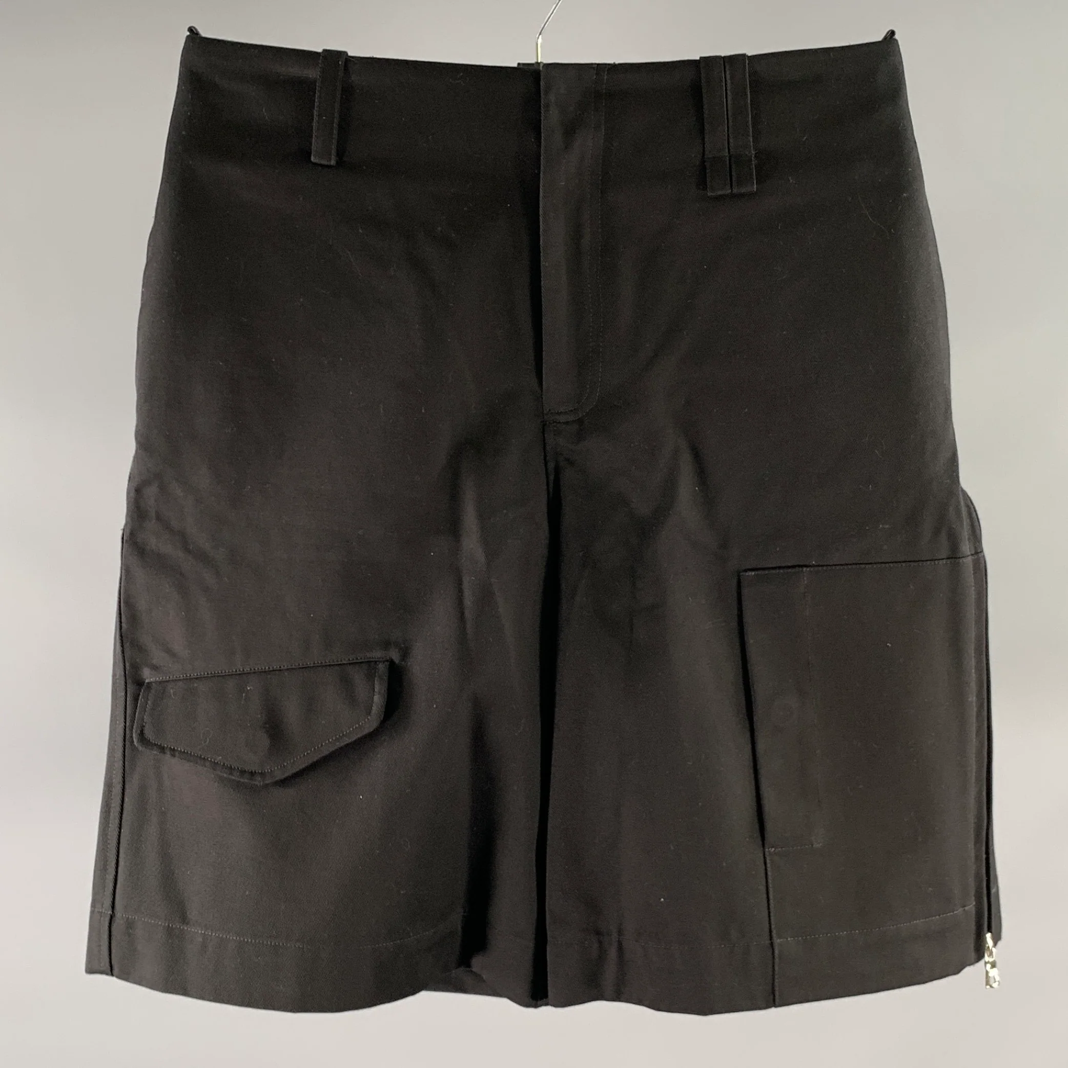 SIMONE ROCHA Size M Black Cotton Twill Zip Shorts