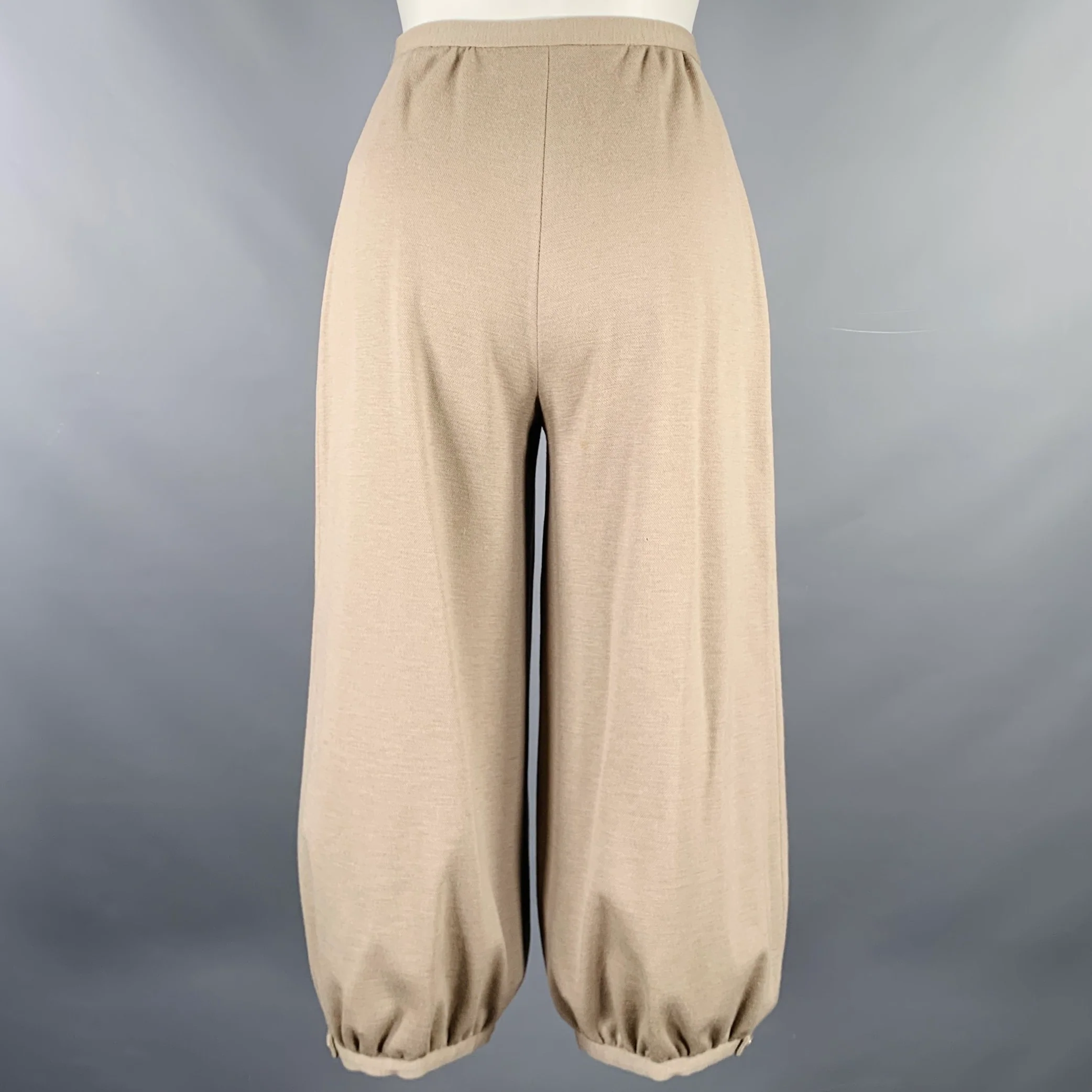SONIA RYKIEL Size S Grey Taupe Wool Cropped Casual Pants - Image 2