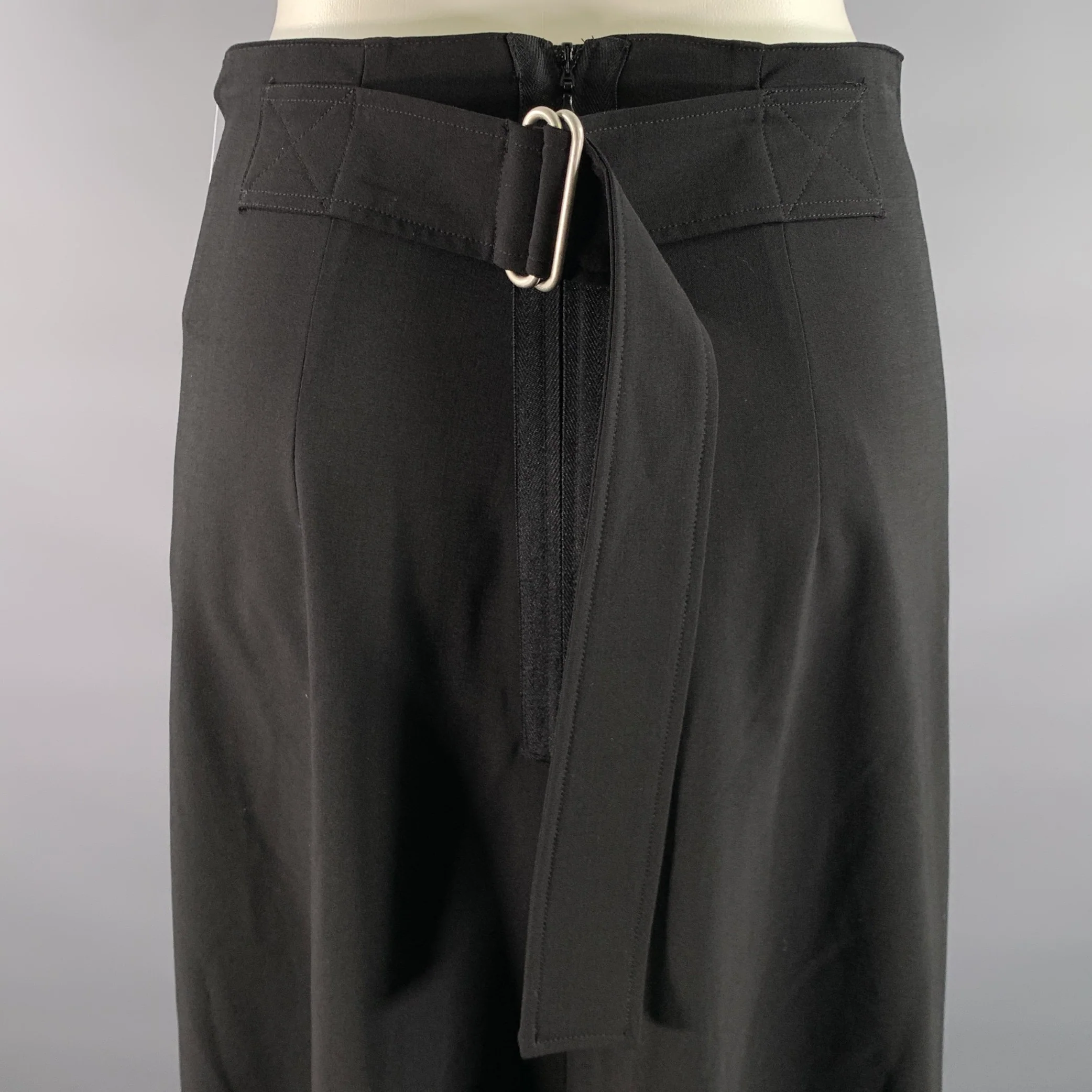 SPORTMAX Size 4 Black Wool Blend Mid-Calf Skirt - Image 2