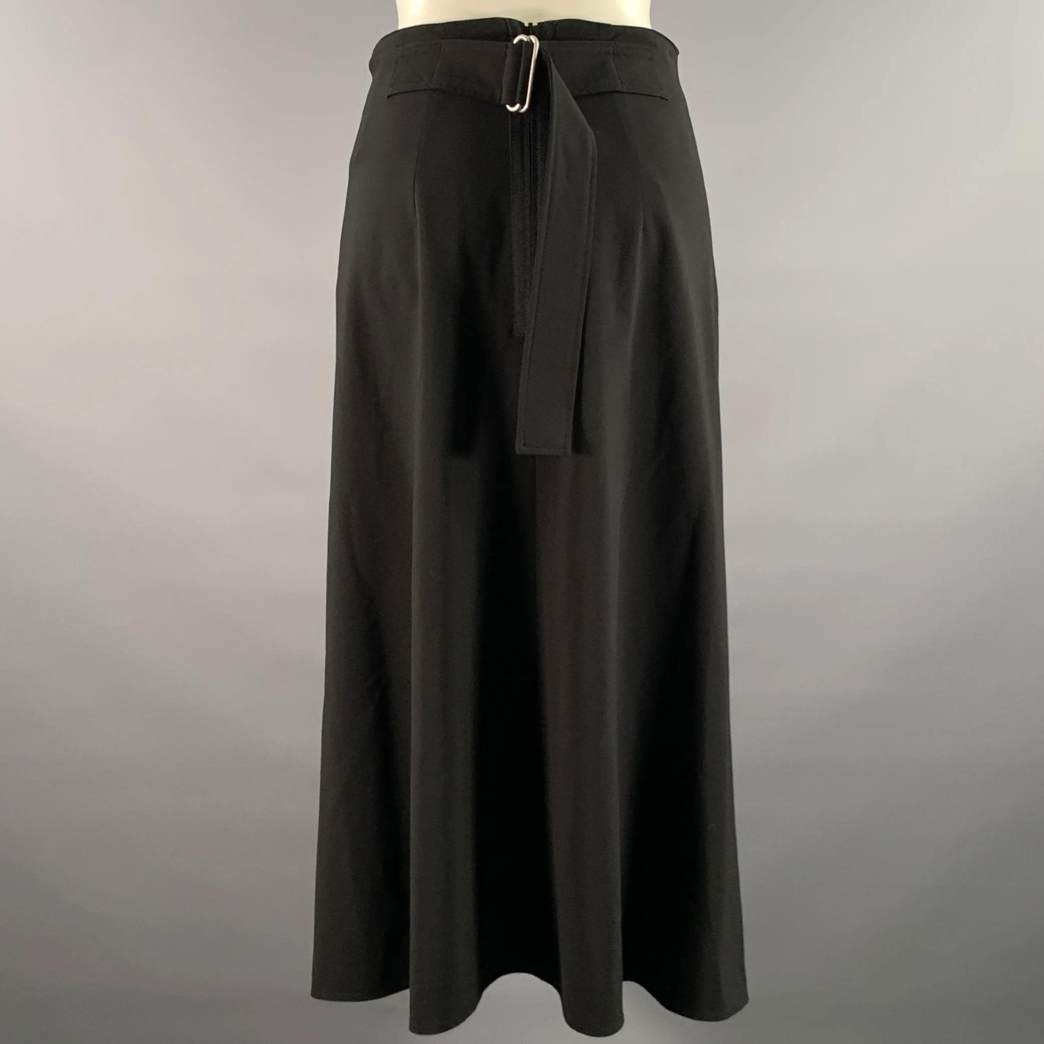 SPORTMAX Size 4 Black Wool Blend Mid-Calf Skirt - Image 3