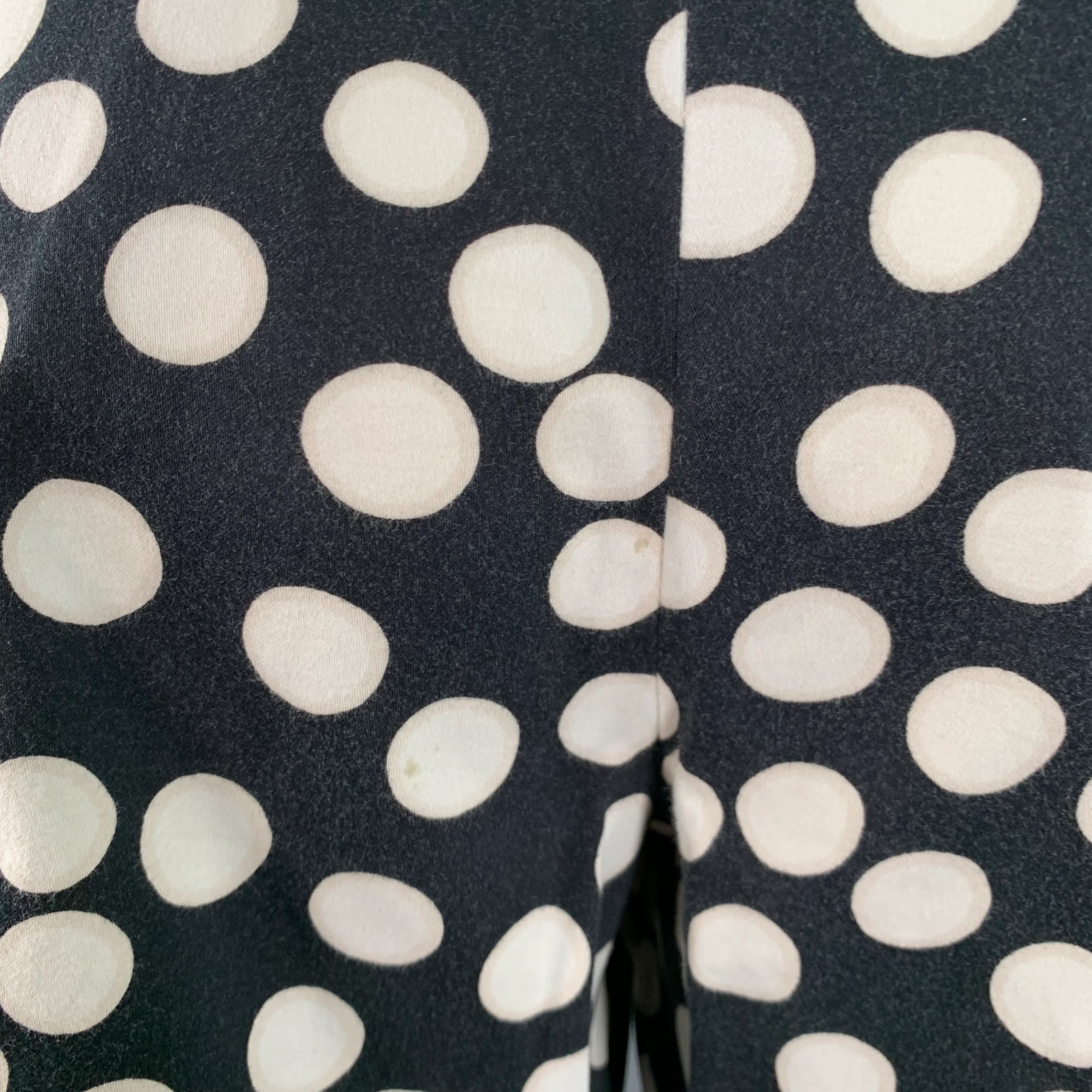 ST. JOHN Size 8 Black White Cotton Polka Dot Tapered Zip Fly Casual Pants - Image 3