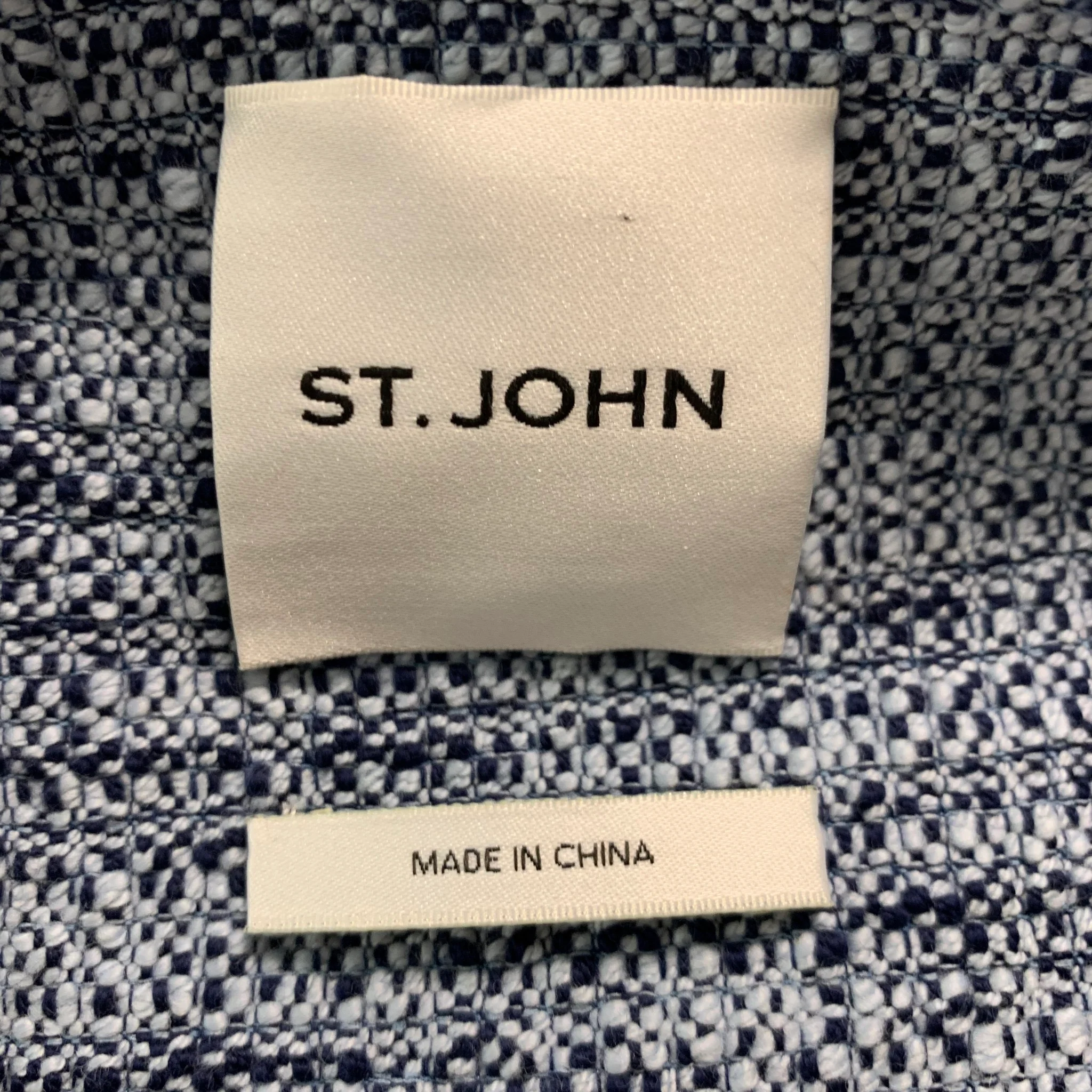 ST. JOHN Size S Blue Navy Cotton Blend Sleeveless Below Knee Outfits - Image 7