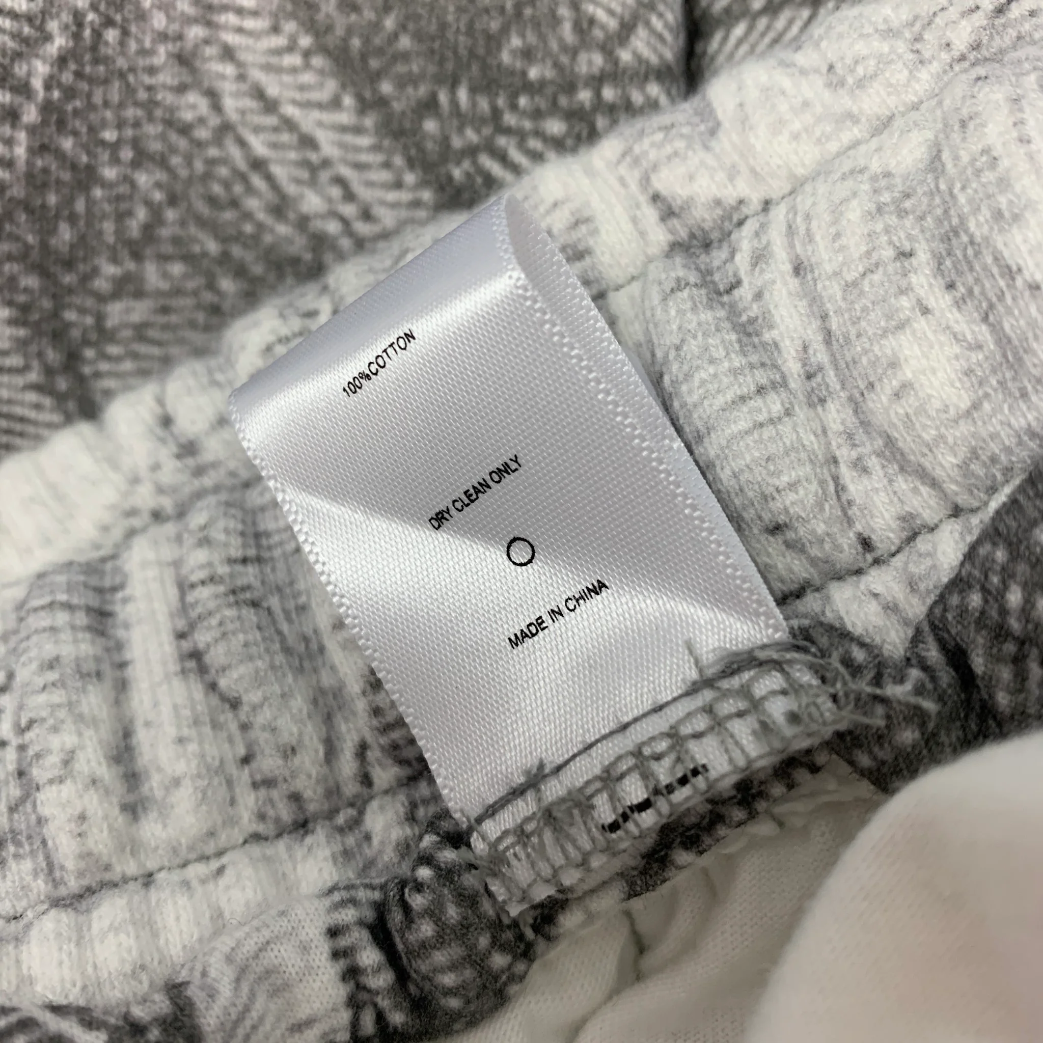 STAMPD Size L White Grey Angels Print Cotton Sweat Pants - Image 3