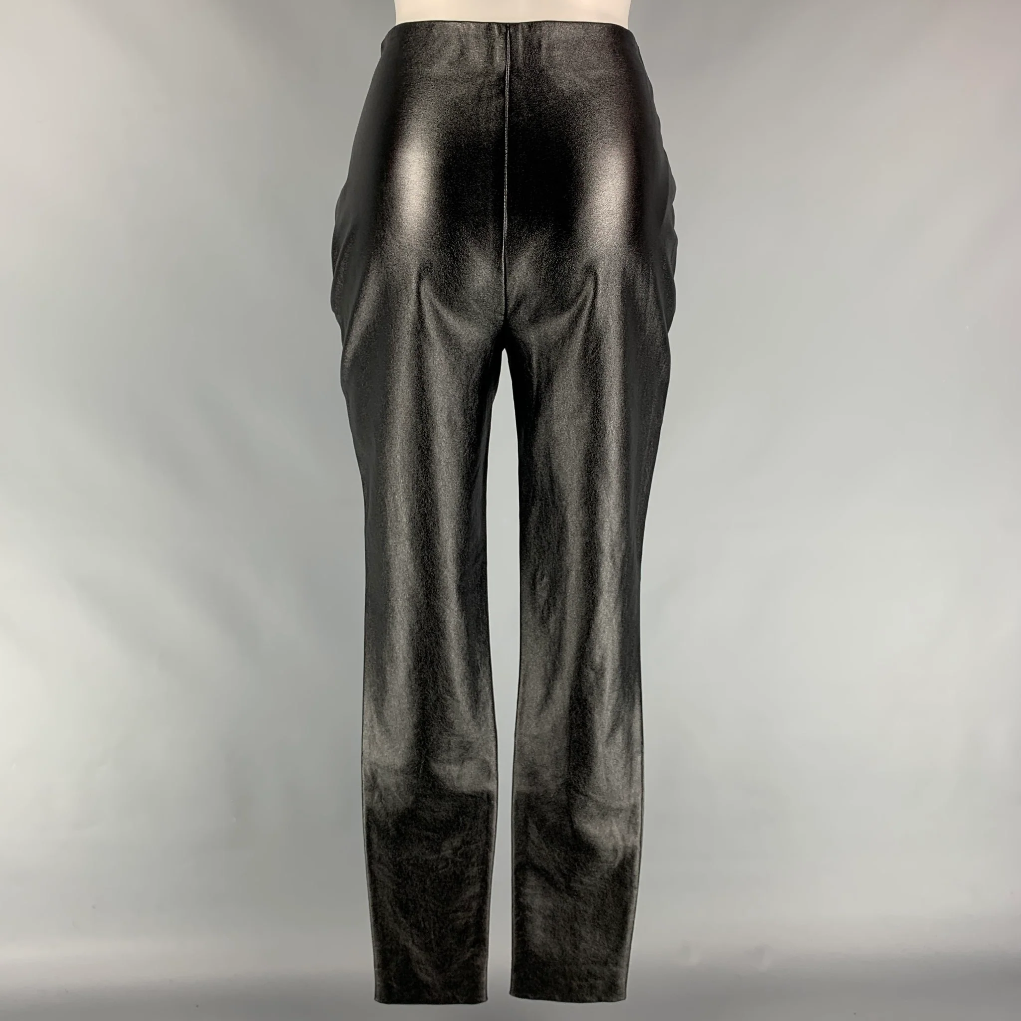 STAND STUDIO Size 4 Tabitha Black Faux Leather Ankle Zips Leggings - Image 2
