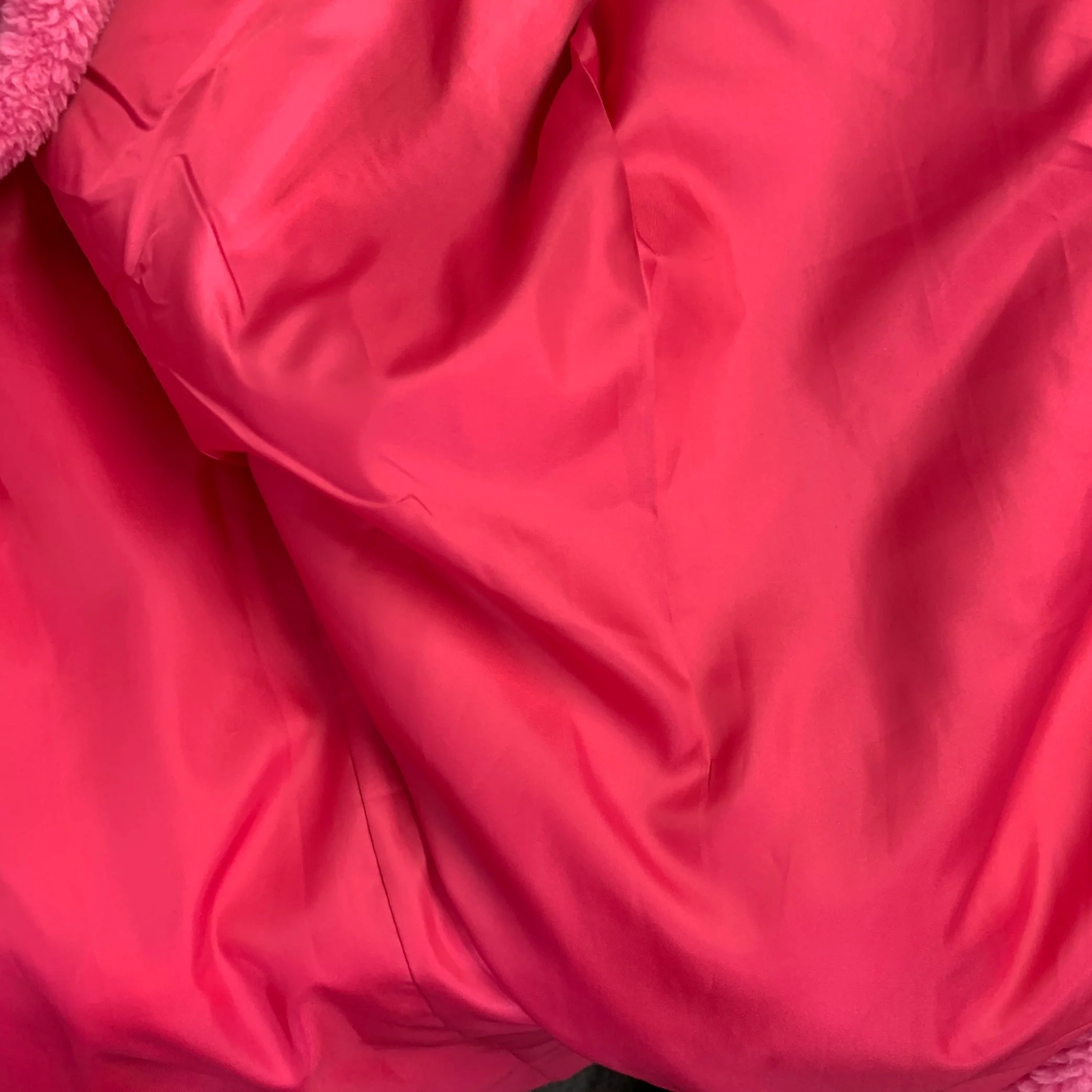 STAND STUDIO Size L Pink Polyester Textured Faux Fur Snaps Coat - Image 5