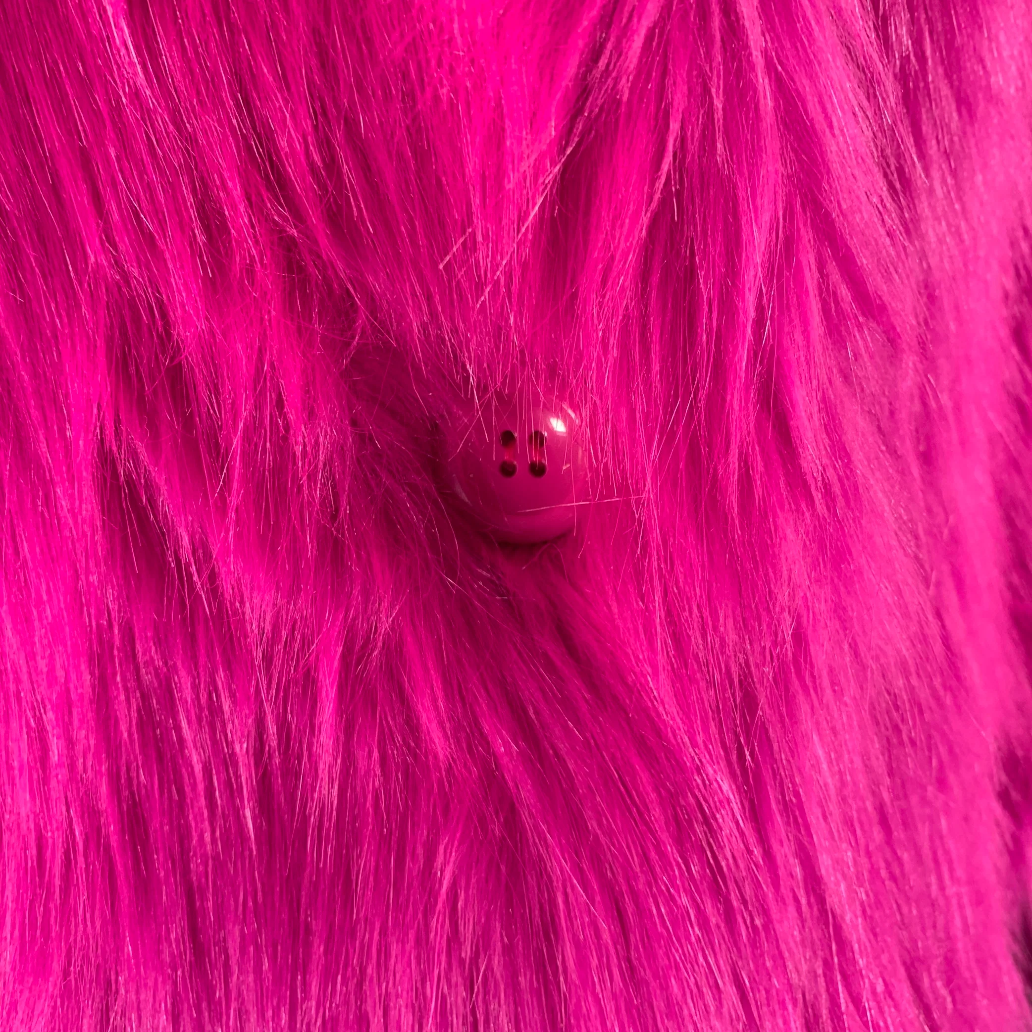 STAND STUDIO Size M Pink Modacrylic Blend Textured Faux Fur Coat - Image 5