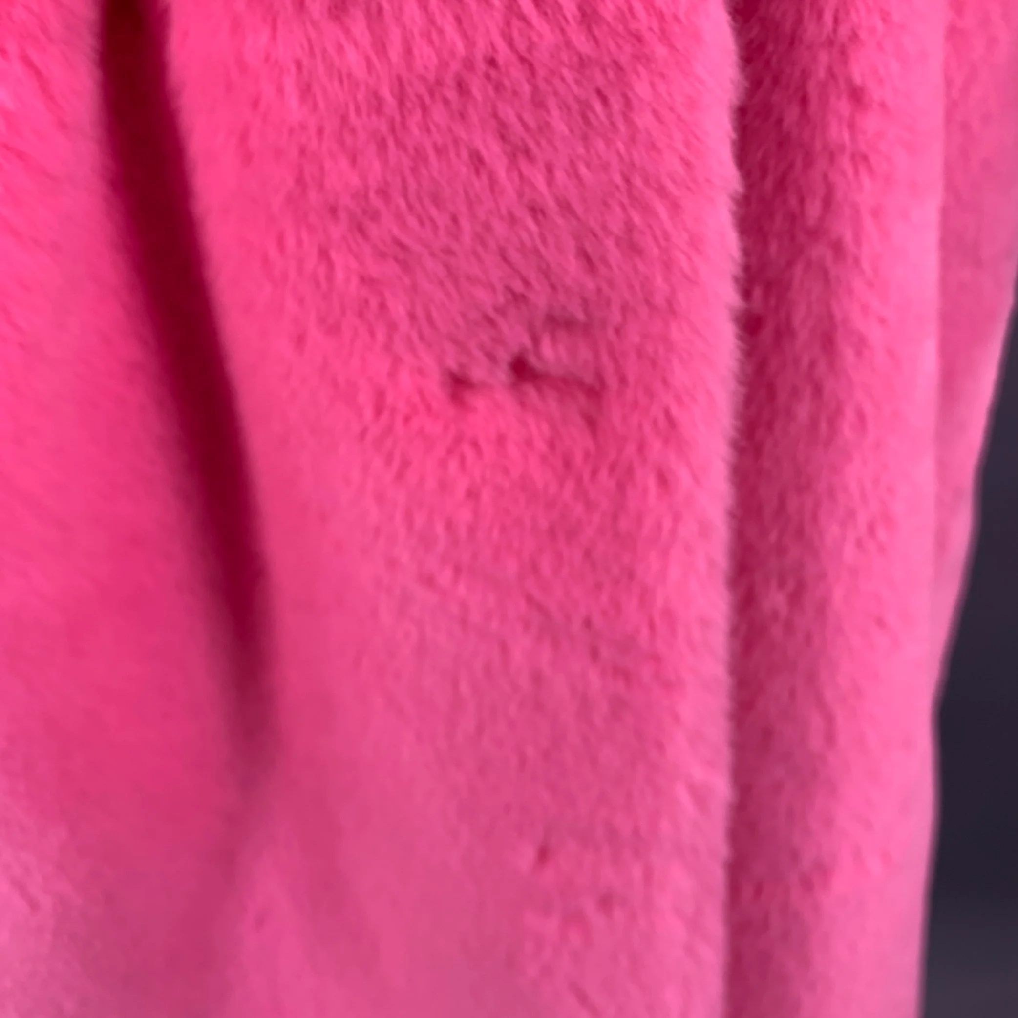 STAND STUDIO Size M Pink Polyester Textured Faux Fur Belted Coat - Image 6