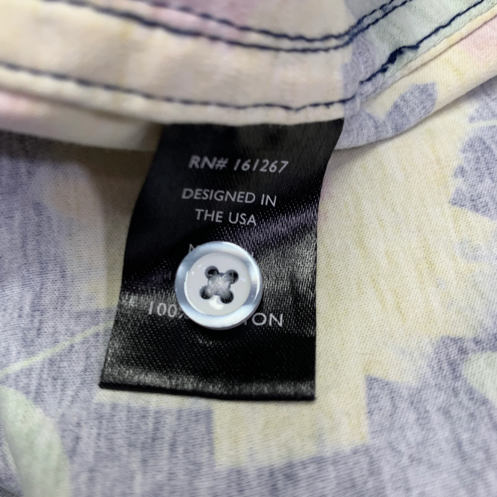 STEELE Size M Navy Yellow Floral Sunflowers Cotton Short Sleeve Shirt - Image 6