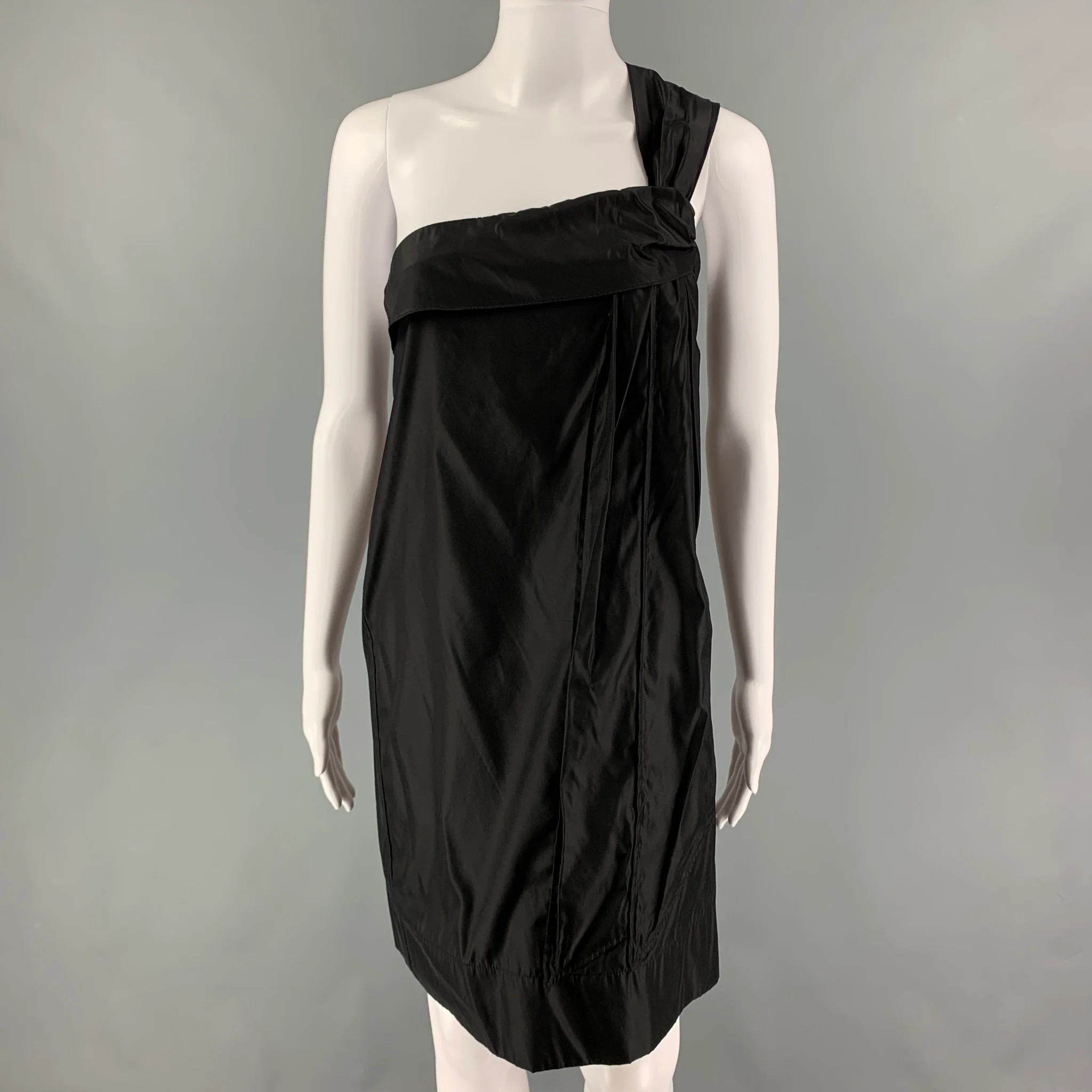STELLA McCARTNEY 2007 Size 2 Black Silk Blend One Shoulder Cocktail Dress