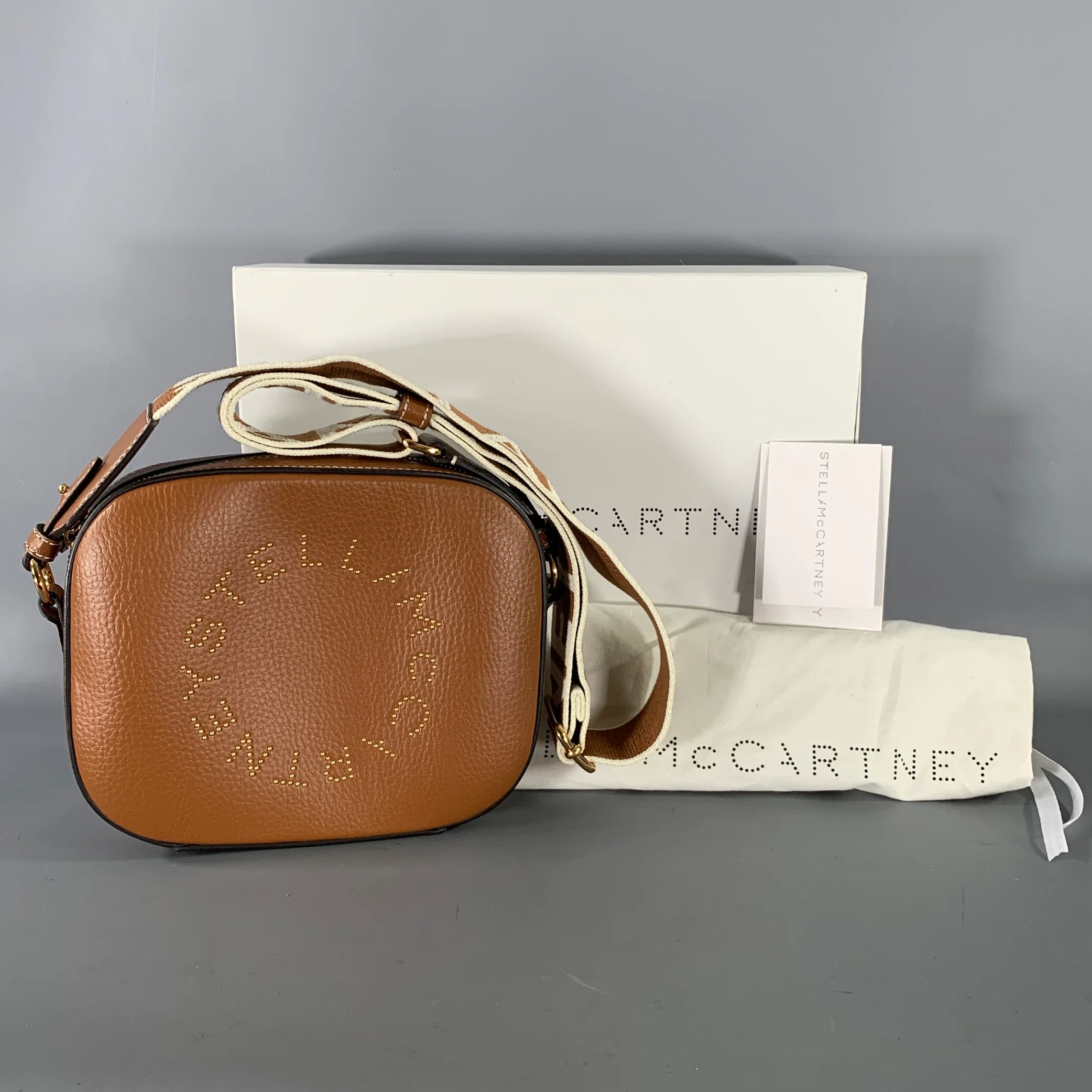 STELLA McCARTNEY Brown White Studded Faux Leather Handbag & Leather Goods - Image 11