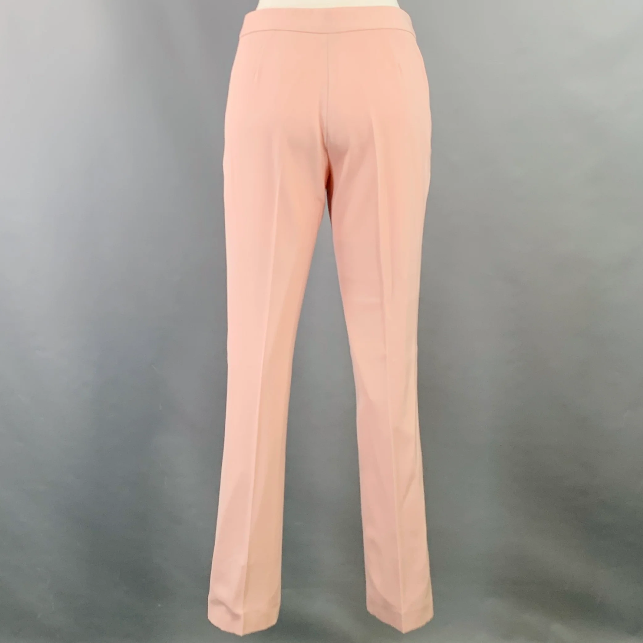 STELLA McCARTNEY Size 4 Light Pink Wool Slim Fit Flat Front Dress Pants - Image 2