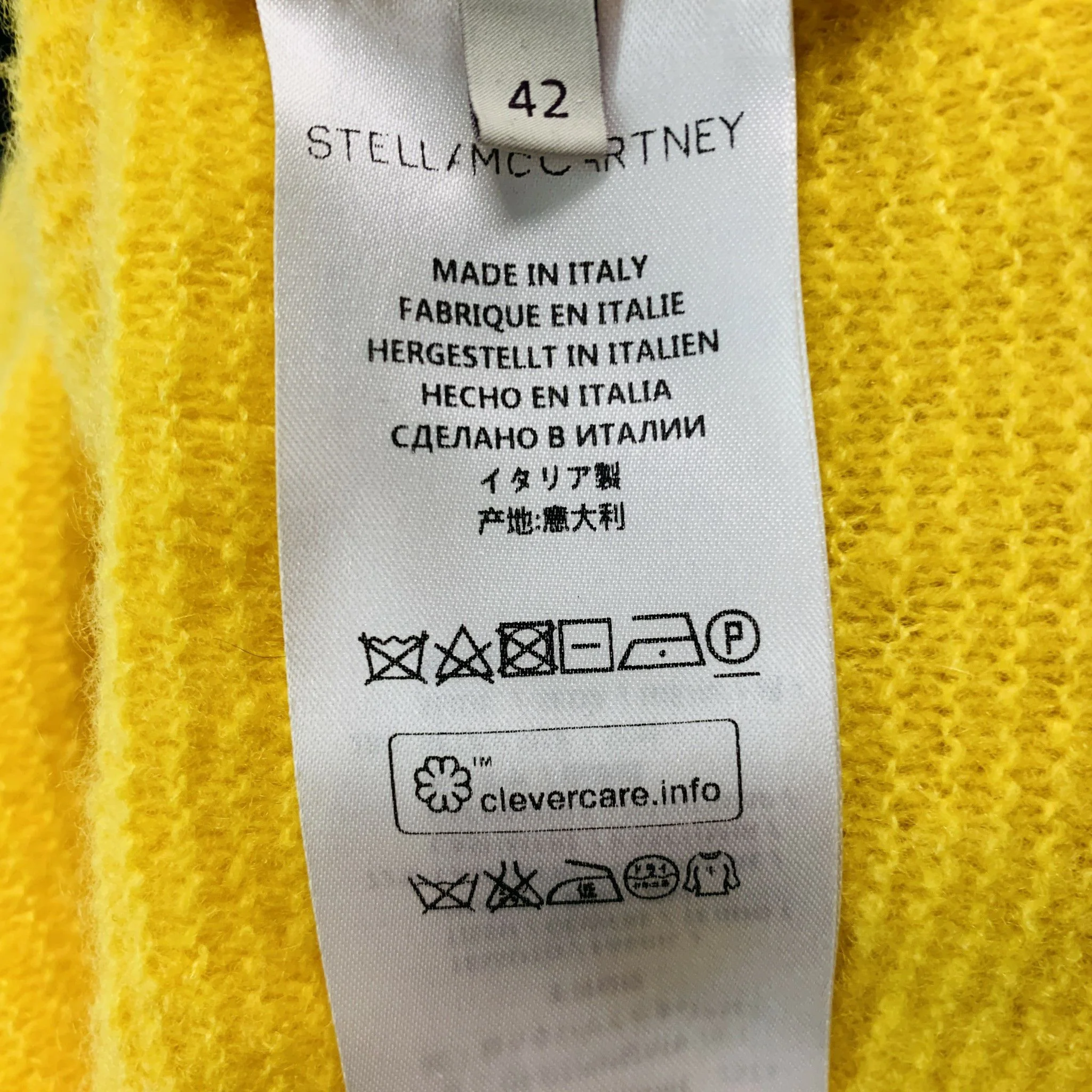 STELLA McCARTNEY Size 6 Yellow Cashmere Silk Asymmetrical Pullover - Image 5