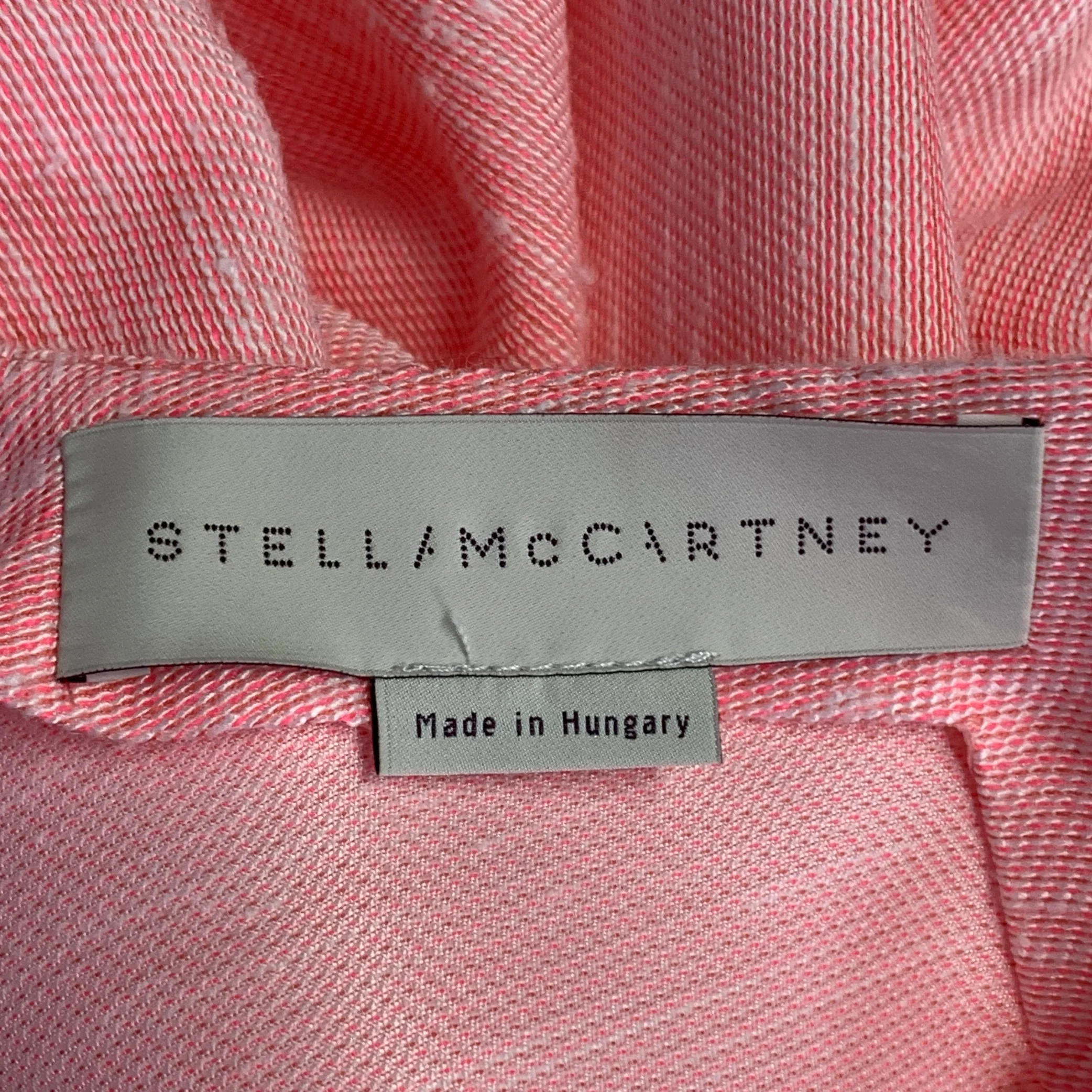 STELLA McCARTNEY Size L Pink Rayon Silk Blend Textured Crew Neck Boxy Casual Top - Image 4