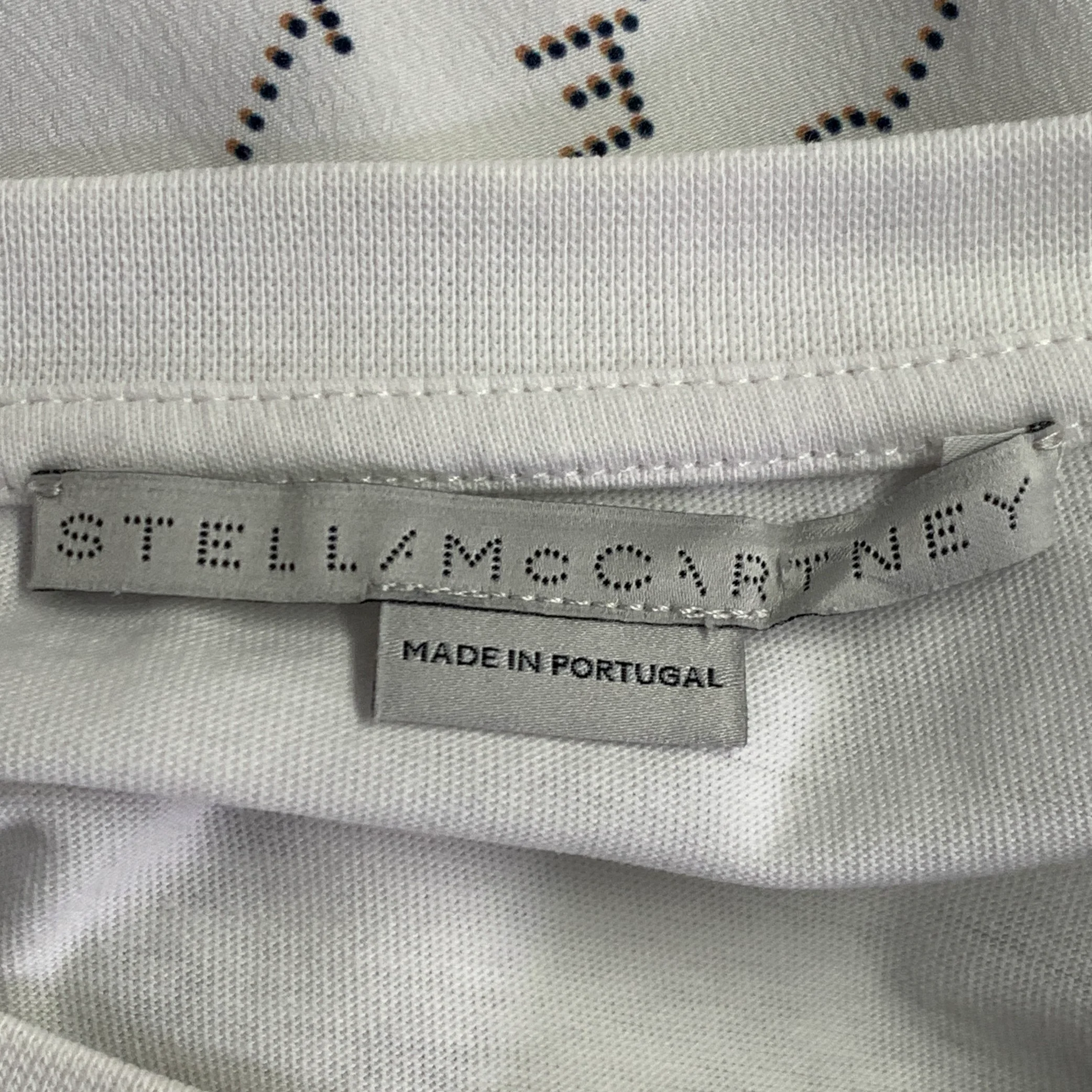 STELLA McCARTNEY Size L White Burgundy Navy Cotton Logo Pullover - Image 5