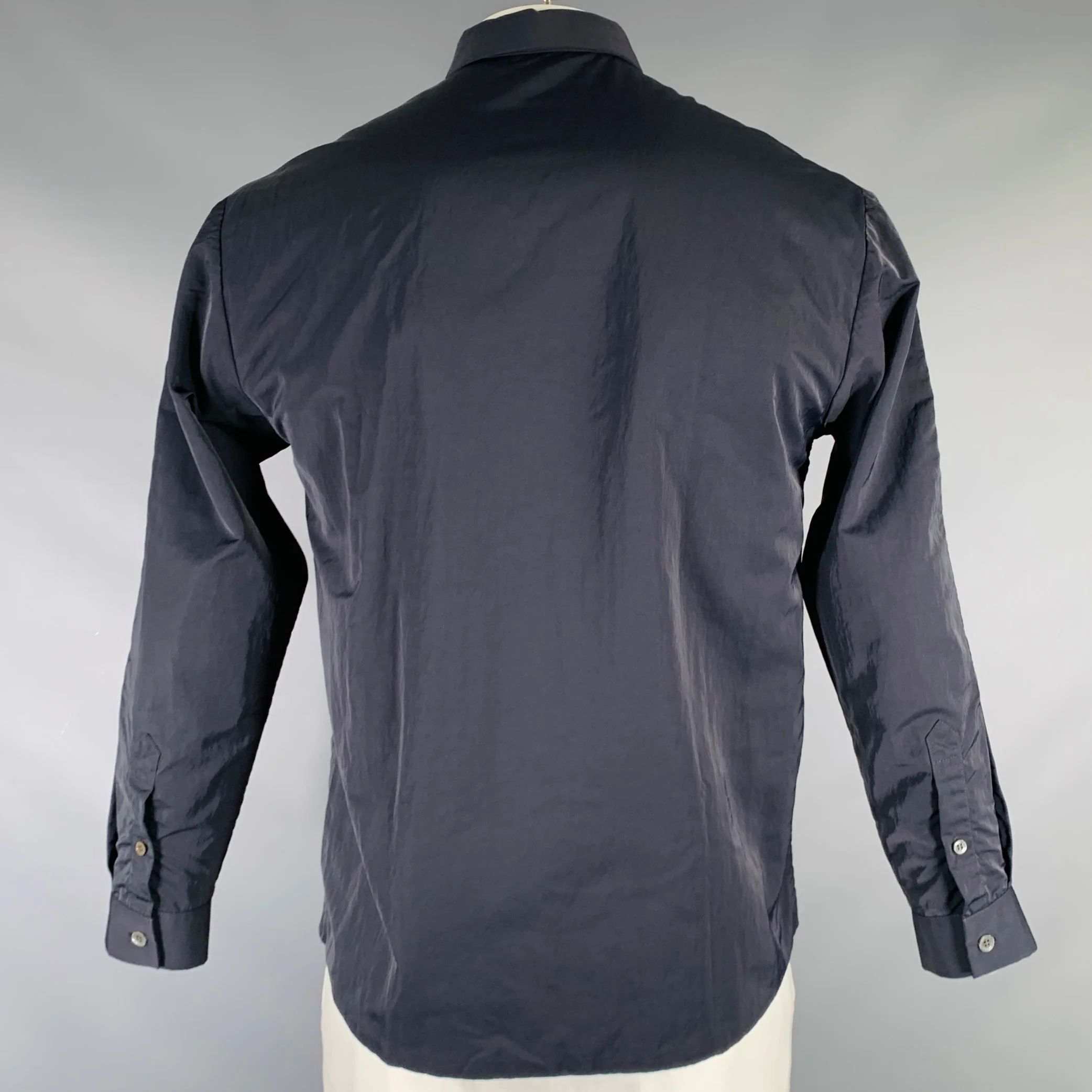 STEPHAN SCHNEIDER Size L Black Nylon One Pocket Long Sleeve Shirt - Image 4