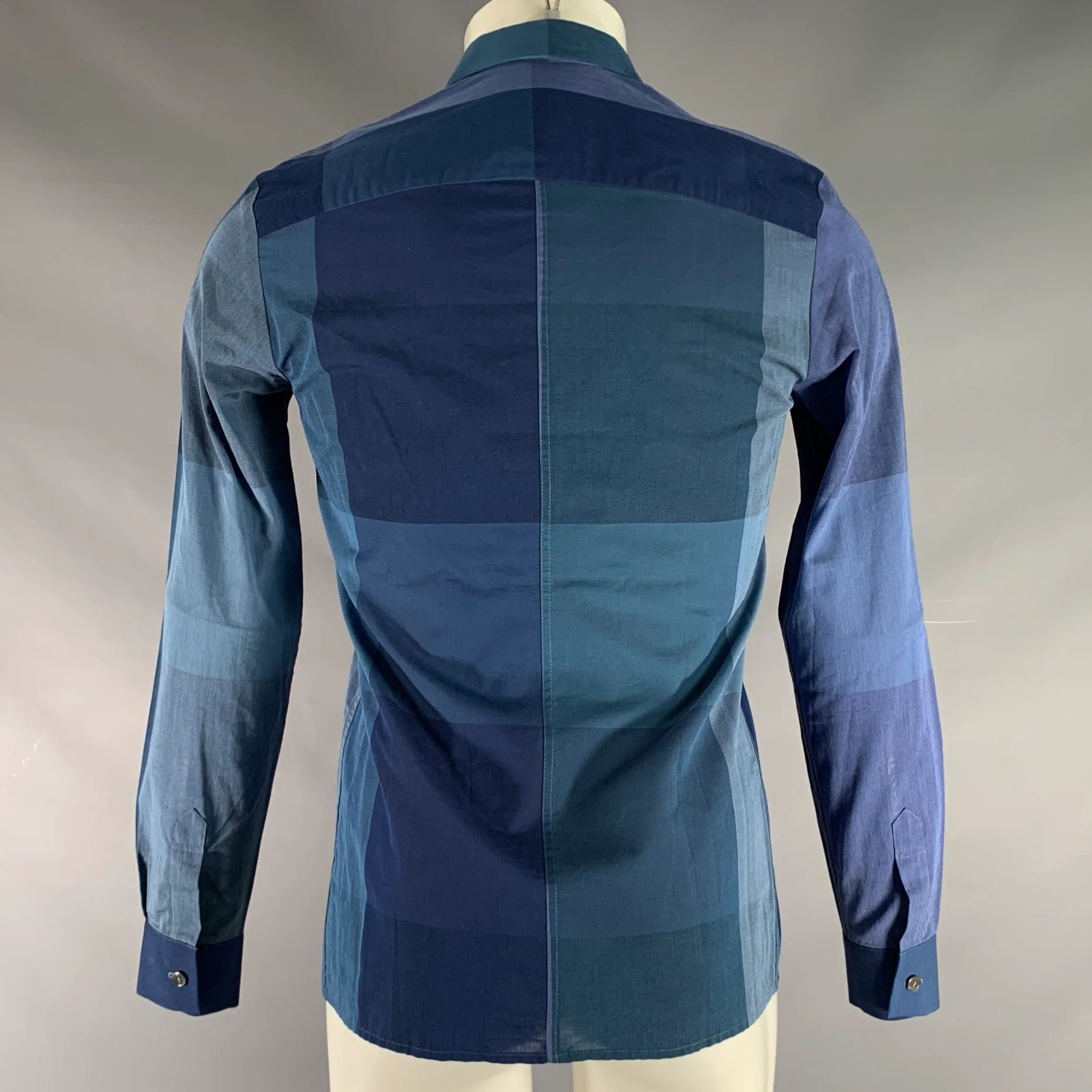 STEPHAN SCHNEIDER Size S Blue Checkered Cotton Button Up Long Sleeve Shirt - Image 3