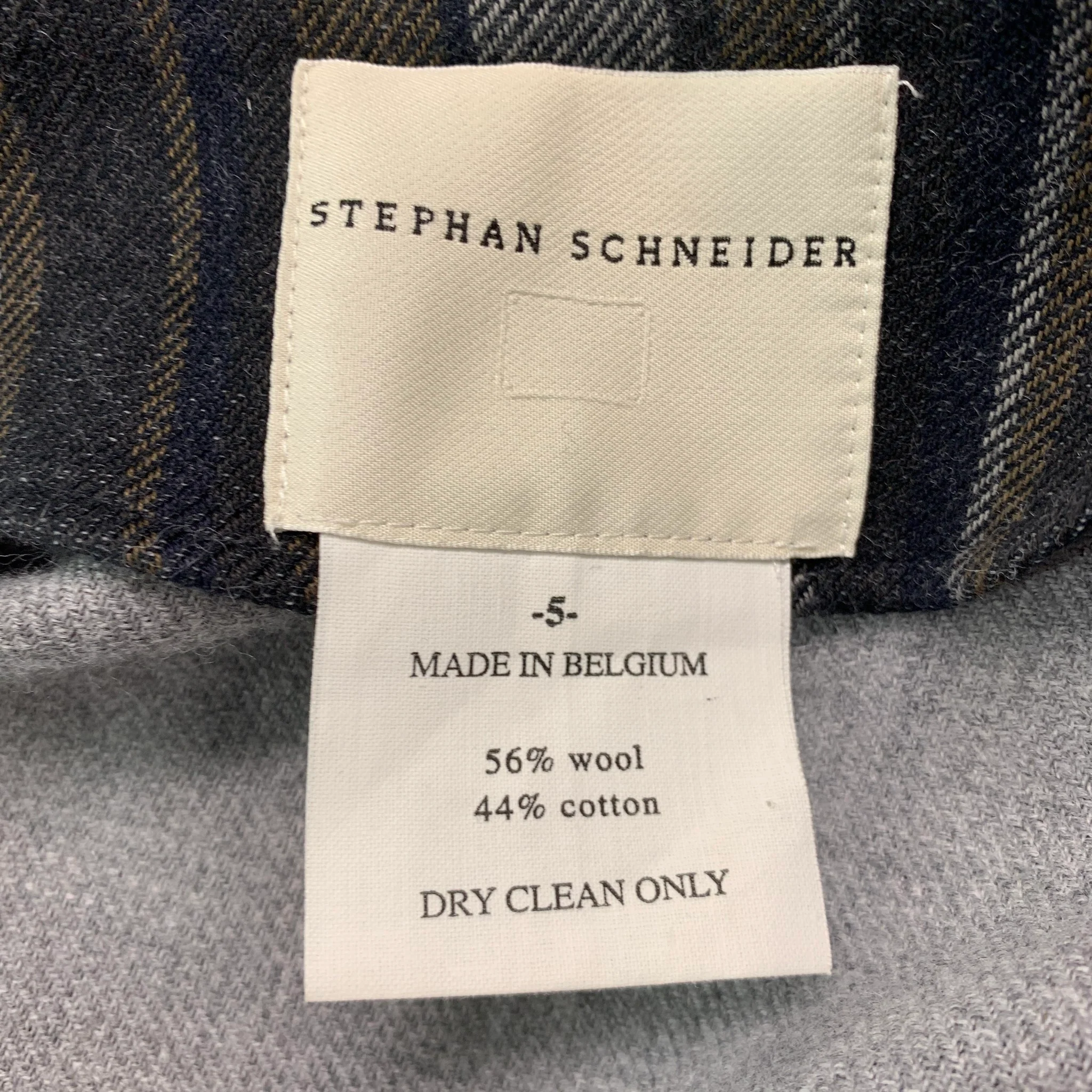 STEPHAN SCHNEIDER Size XL Grey Green Stripe Wool Cotton Jacket - Image 5
