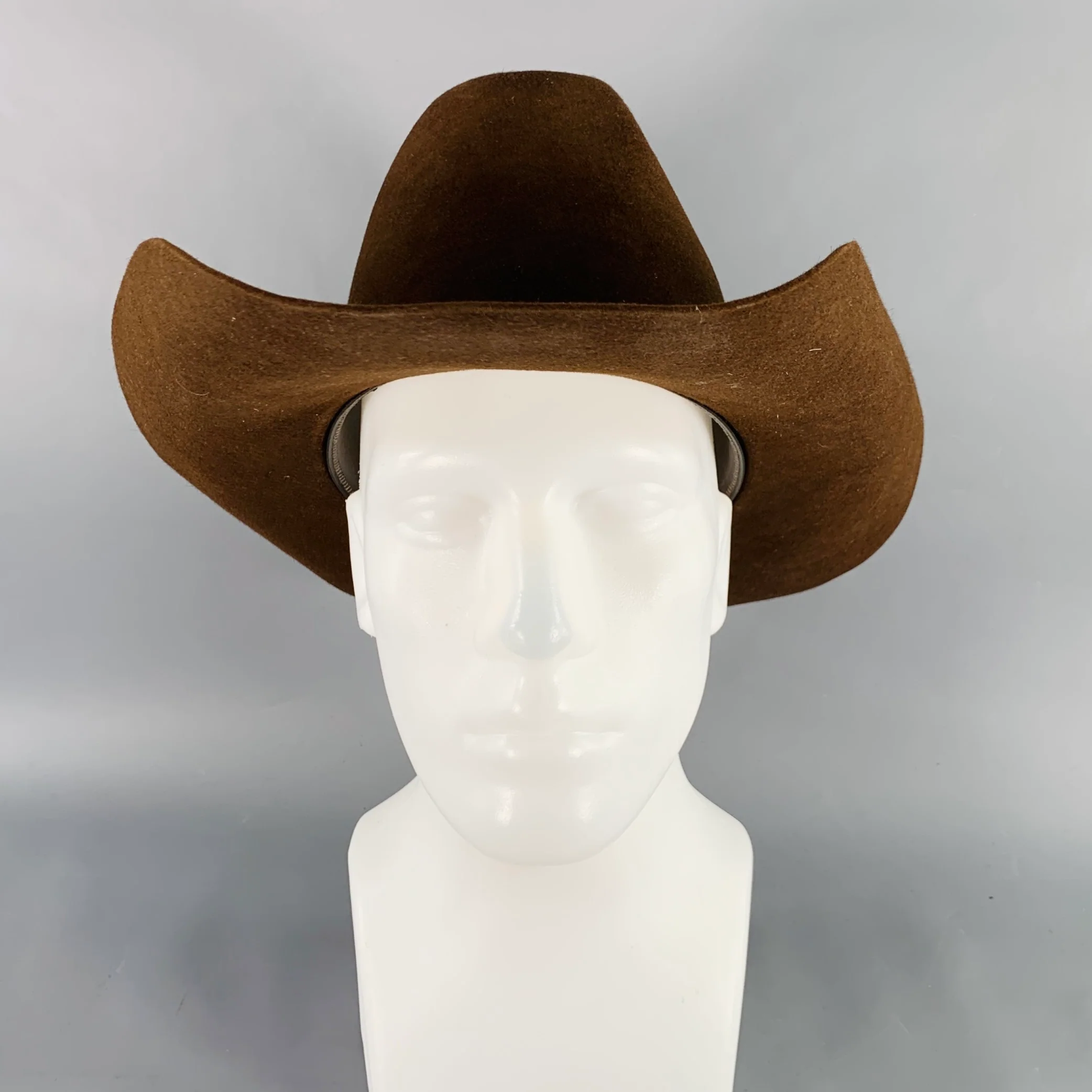 STETSON Size 7 1/4 Brown Felt Cowboy Hat - Image 2