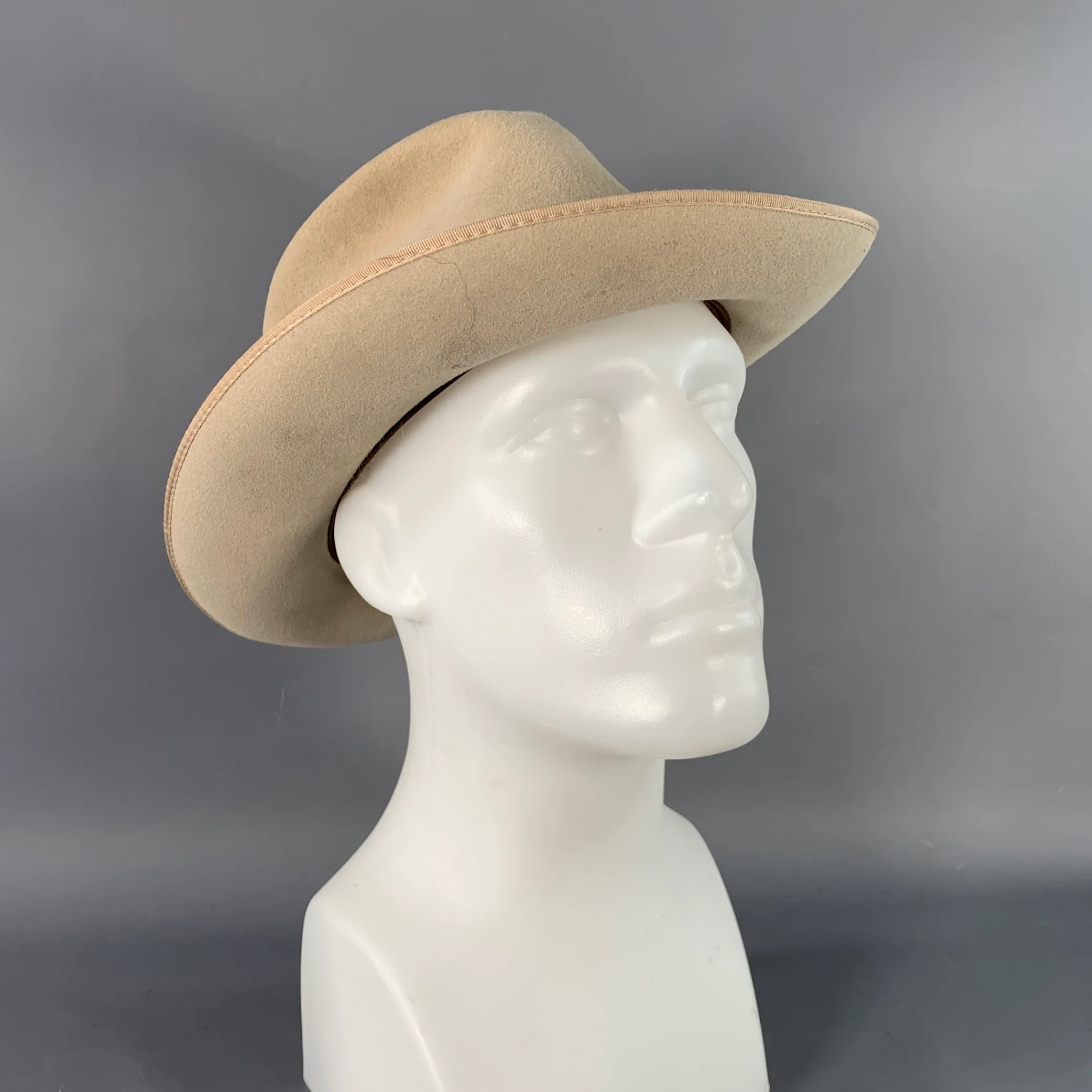 STETSON Size 7 1/8 Grey Stone Felt Fedora Hat - Image 2