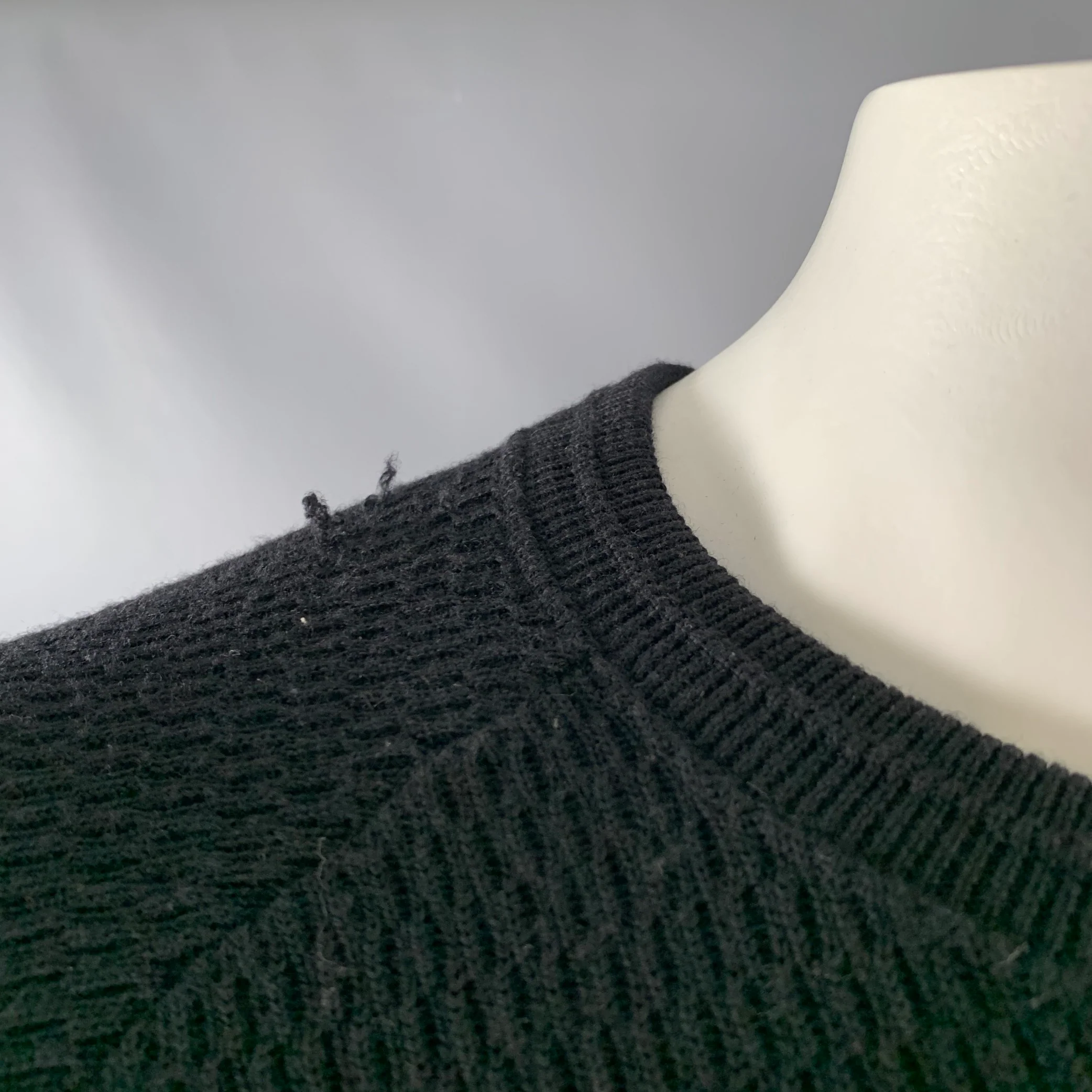 STEVENSON OVERALL CO. Size XL Black Ribbed Wool Thermal Pullover - Image 5