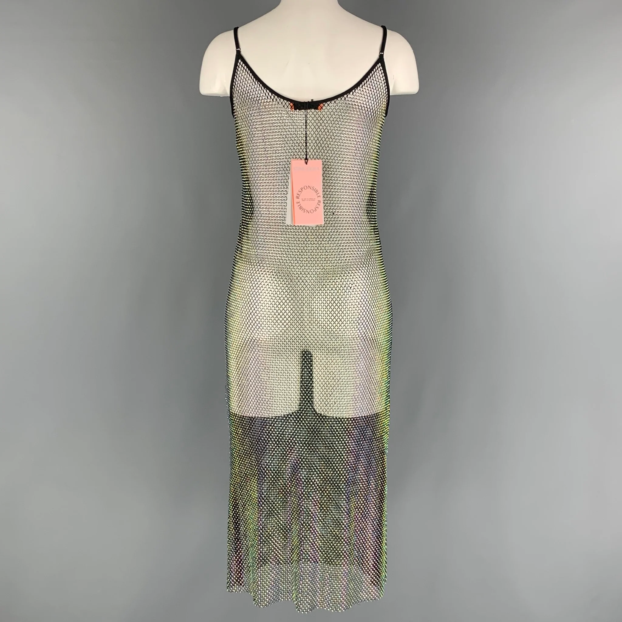 STINE GOYA Size S Black Polyester Beaded Slip Dress - Image 4