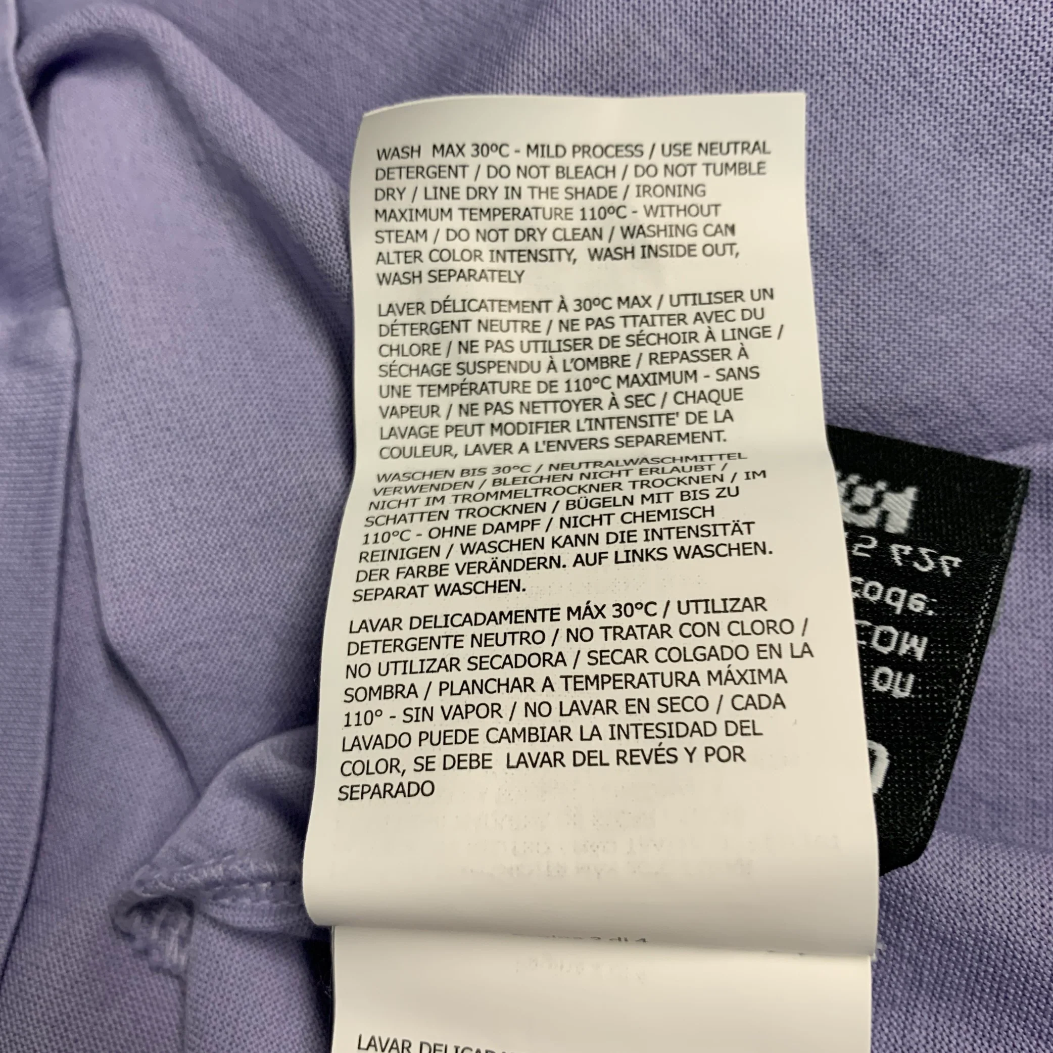 STONE ISLAND Size L Purple Cotton Logo Half Placket Polo - Image 8