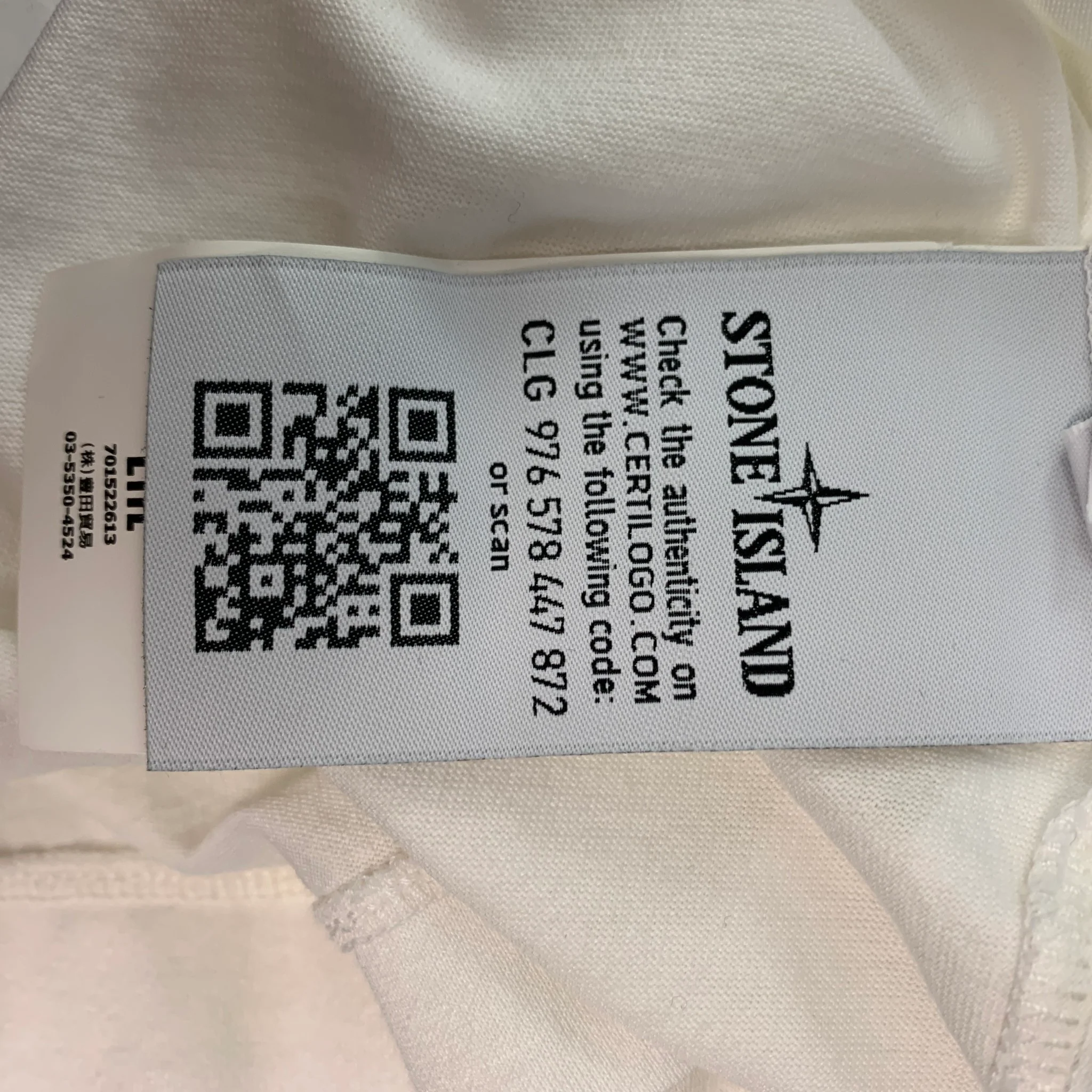 STONE ISLAND Size L White Logo Cotton Buttoned Polo - Image 7