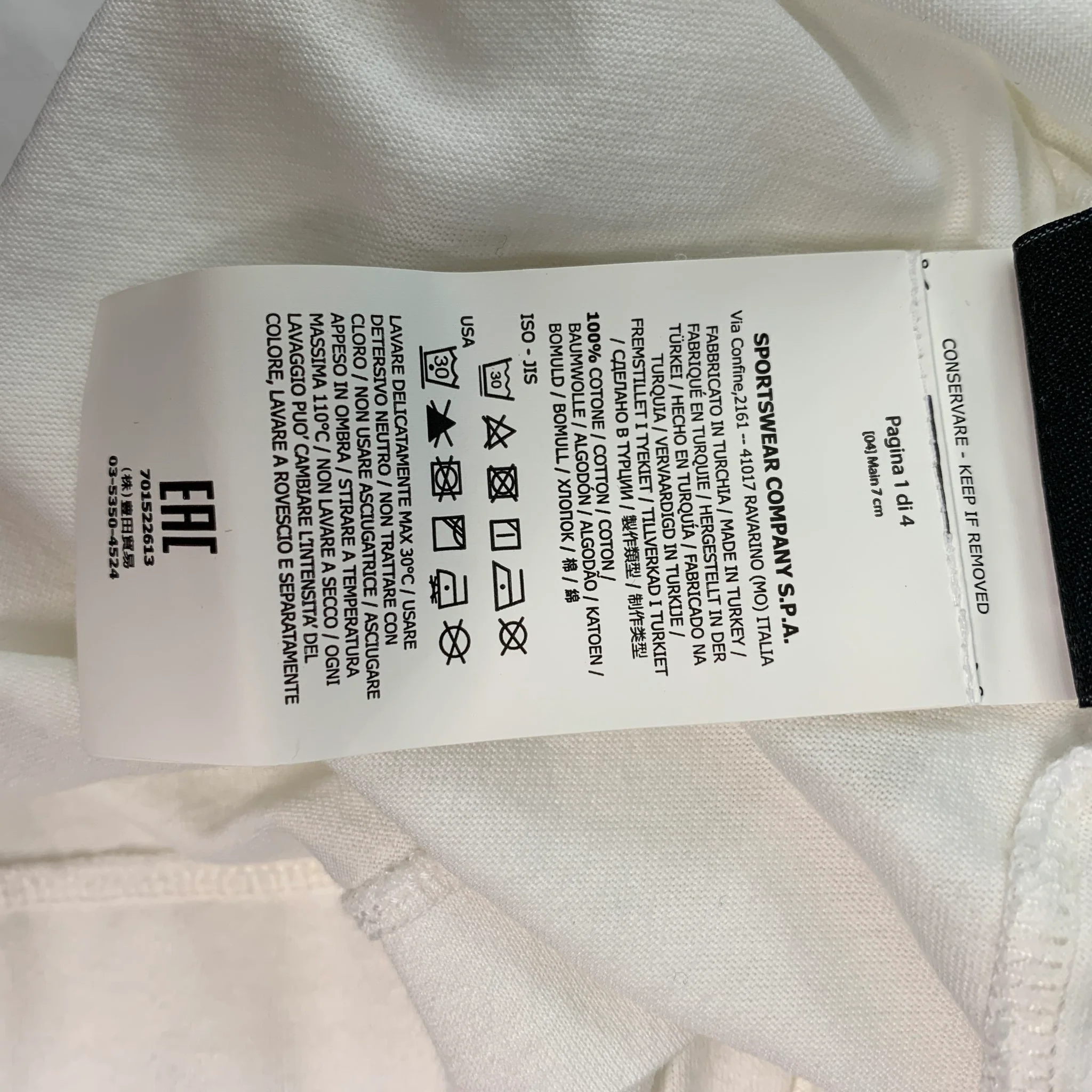 STONE ISLAND Size L White Logo Cotton Buttoned Polo - Image 8
