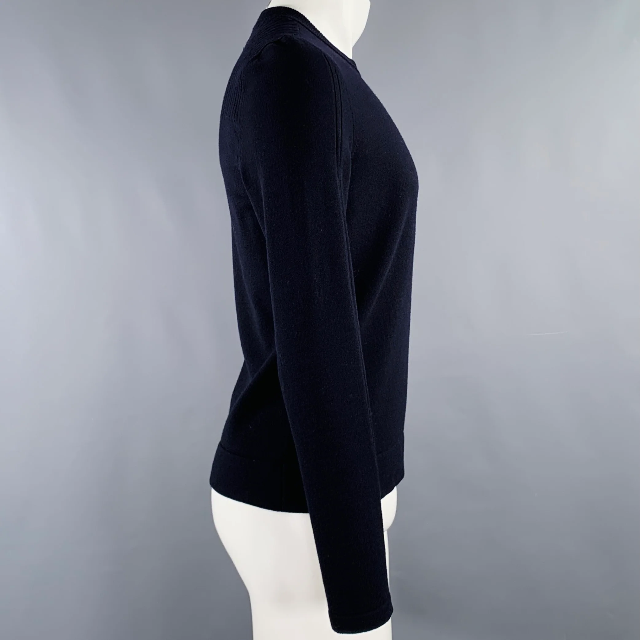 STONE ISLAND Size S Navy Wool Blend Crew Neck Pullover - Image 3