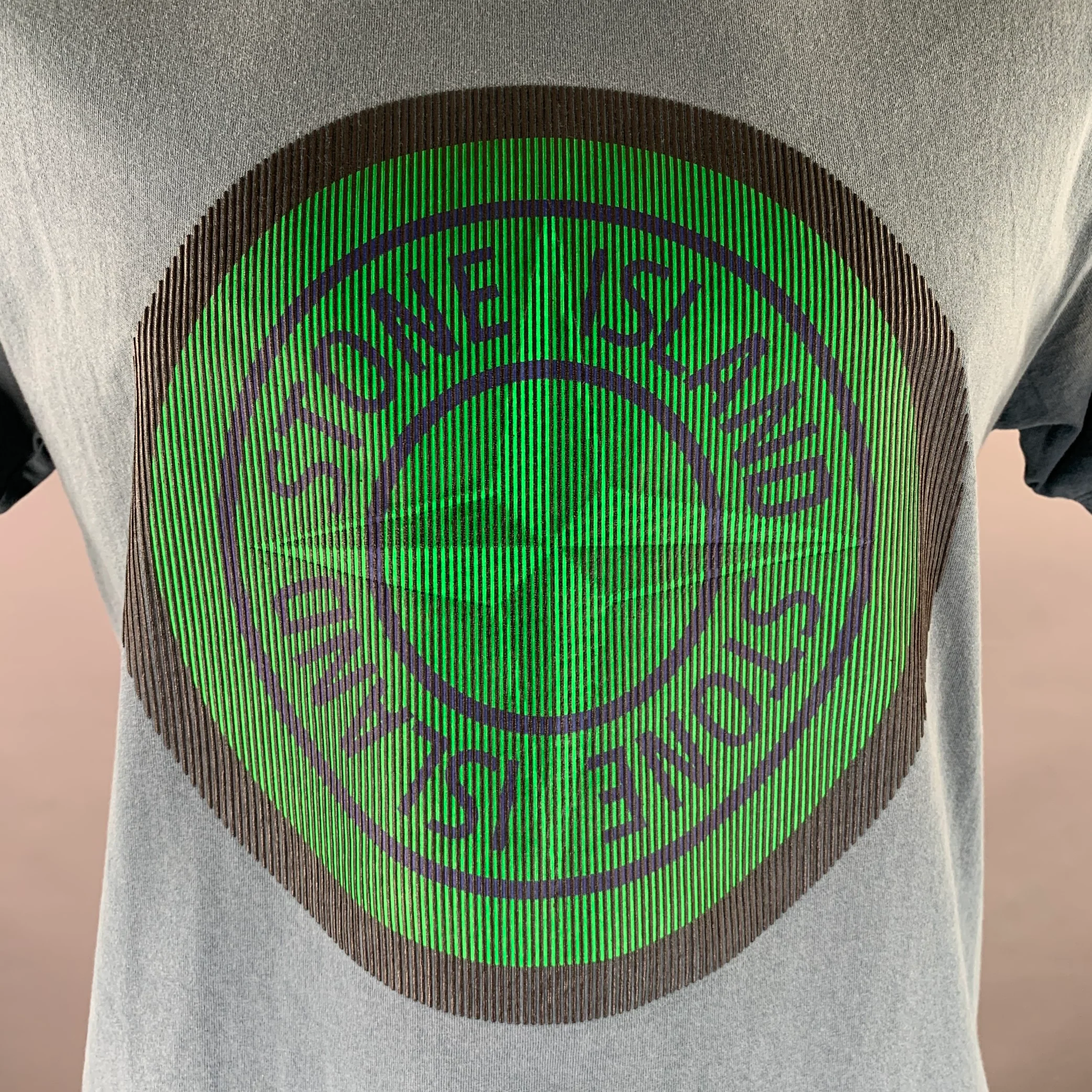 STONE ISLAND Size XL Blue Graphic Cotton T Shirt - Image 2